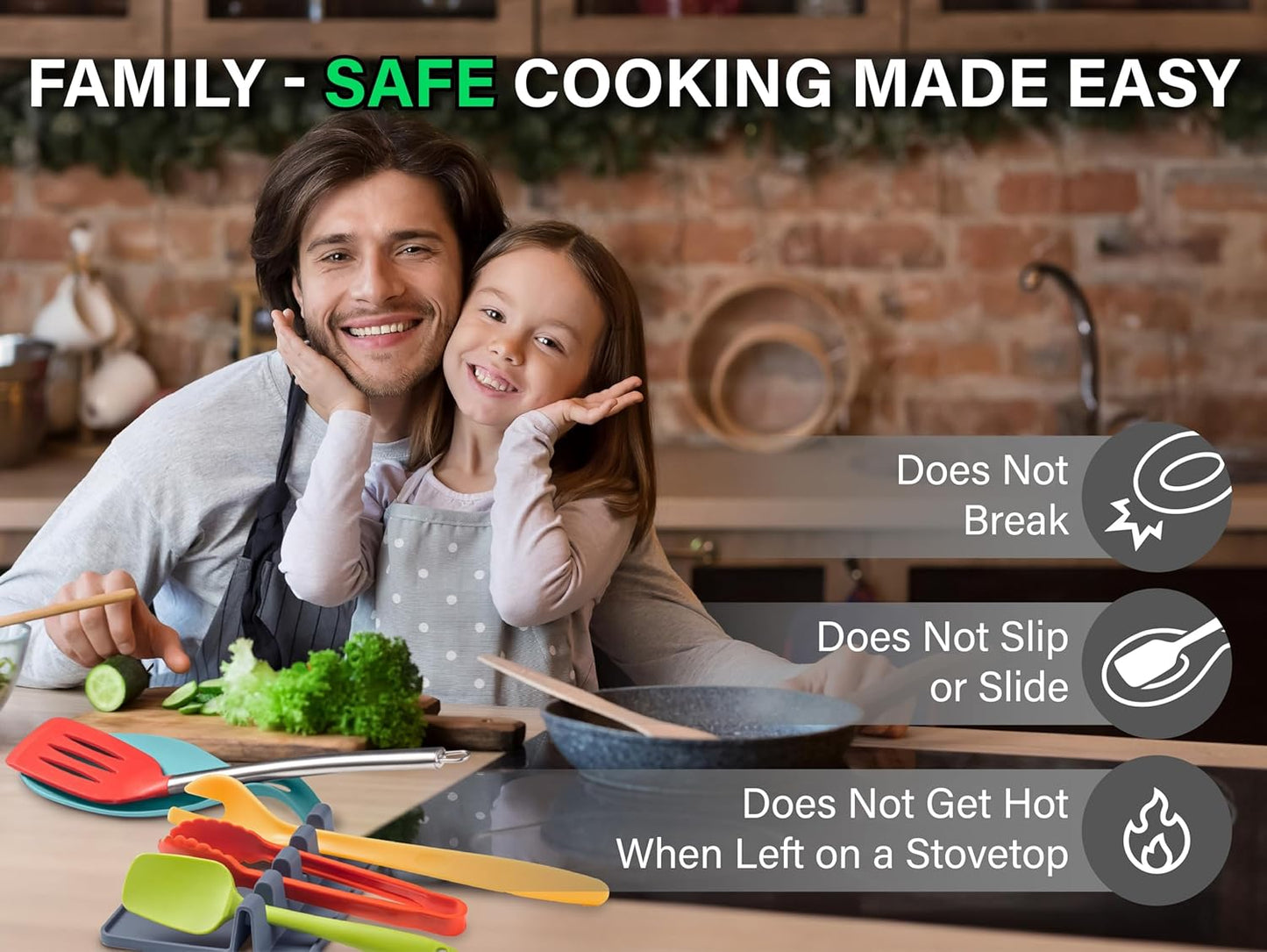 TEAL Silicone Spoon Rest for Stove Top, Set of 2 - HEAT RESISTANT, EASY TO CLEAN Kitchen Spoon Rest for Kitchen Counter, Holds XL Utensils, Safe on GLASS & INDUCTION Cooktops, DOESN’T BREAK if Dropped