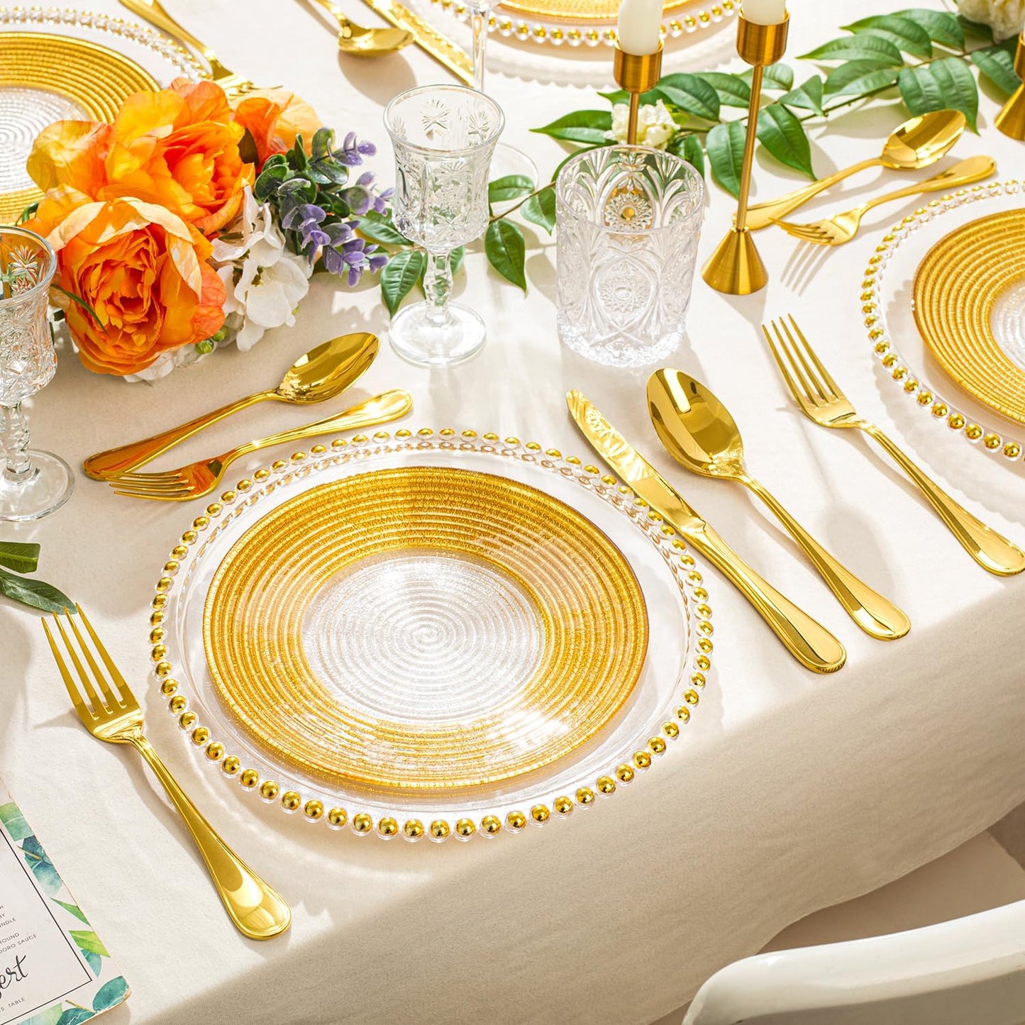 KINGSTONE 20 Piece Teardrop Silverware Set for 4, 18/10 Stainless Steel Flatware Set, Modern Design Cutlery Set for Home/Hotel/Wedding,Mirror Polished and Dishwasher Safe, Gold