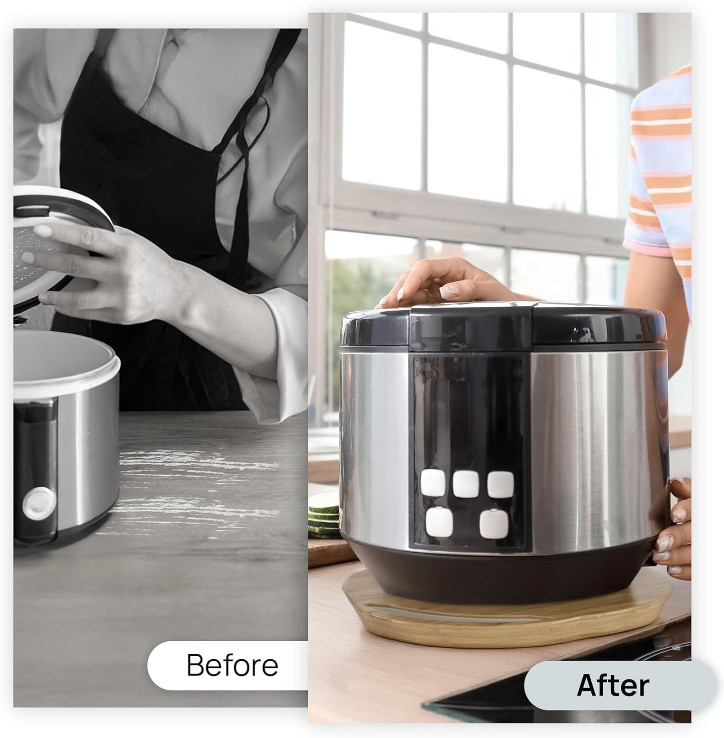 Ibyx Elegant Round Sliding Tray for Your Pressure Cooker, Air Fryer & Heavy Kitchen Appliances - Sturdy, Slides Easily from Under The Cabinet (Black, 13”)