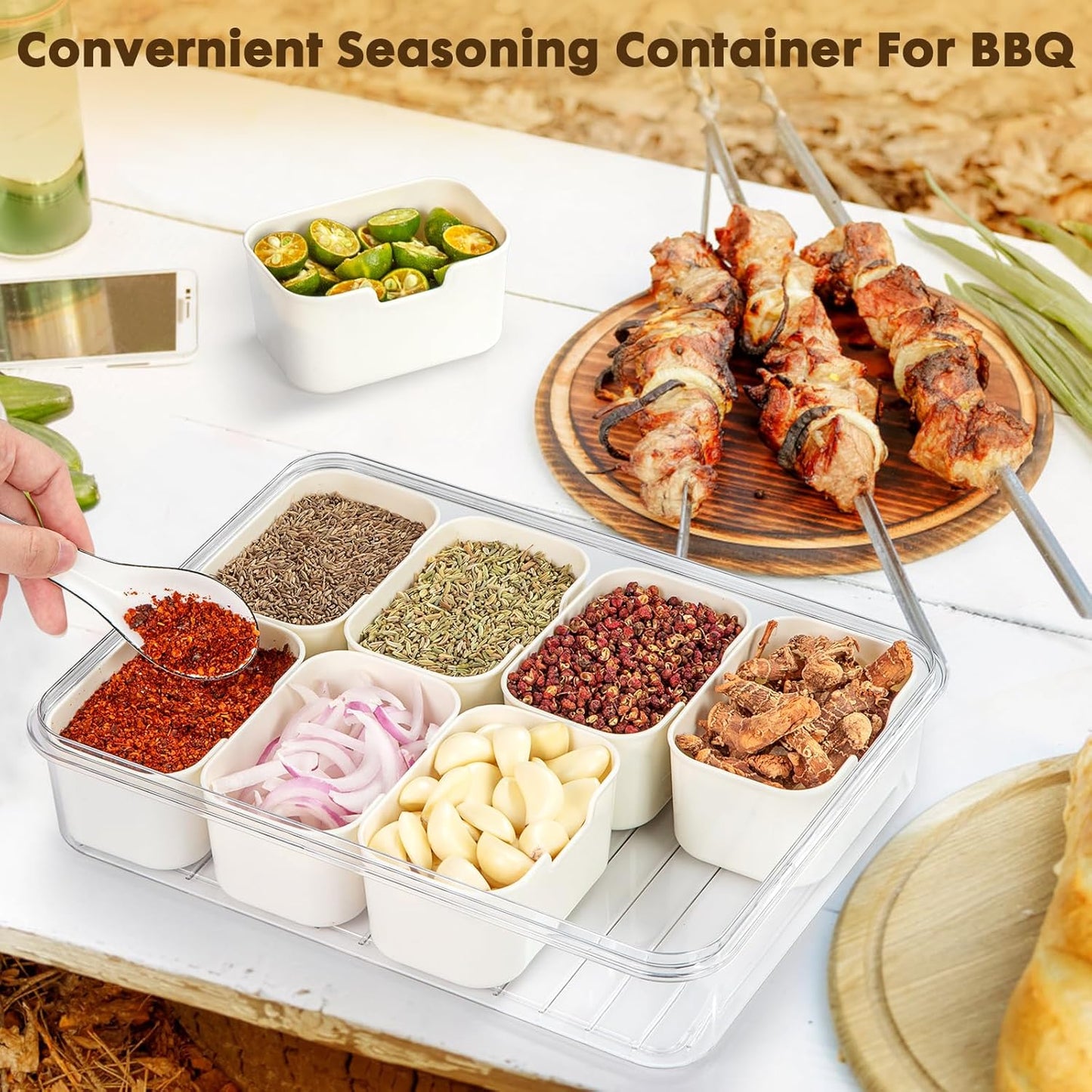 Snack Box Container,Divided Serving Tray with Lid and Handle, Snackle box Charcuterie for Portable Snack Platters - Clear Organizer for Candy,Fruits,Nuts,Snacks-for Party,Entertaining,Picnic