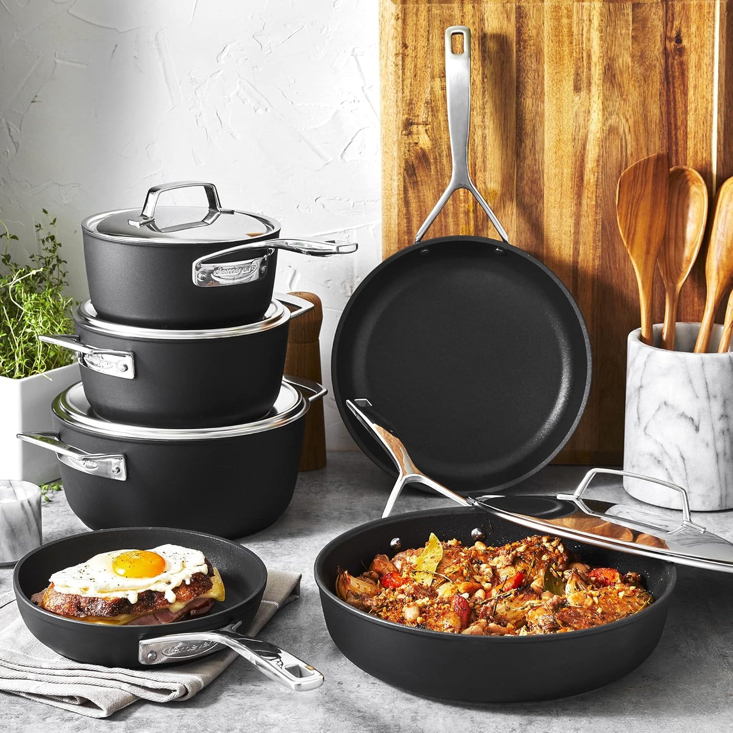 Demeyere AluPro 10-pc Aluminum Nonstick Cookware Set