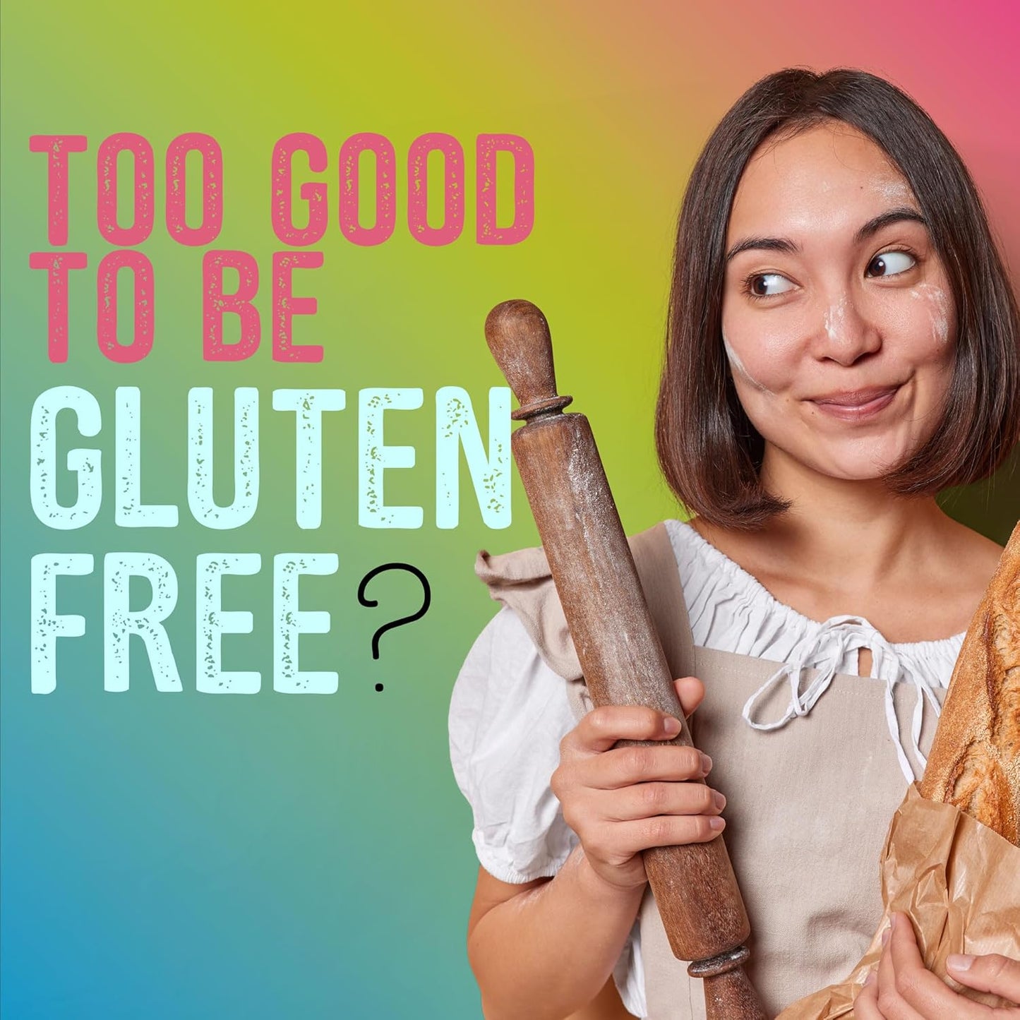 Mightylicious Gluten-Free All-Purpose Flour - Superfine Rice Flour - Non-GMO - Allergen Friendly - Ideal for Baking, Cooking, and Topping for Cakes, Bread, Muffins - 3-Pack (66oz Total, 4.3lbs)