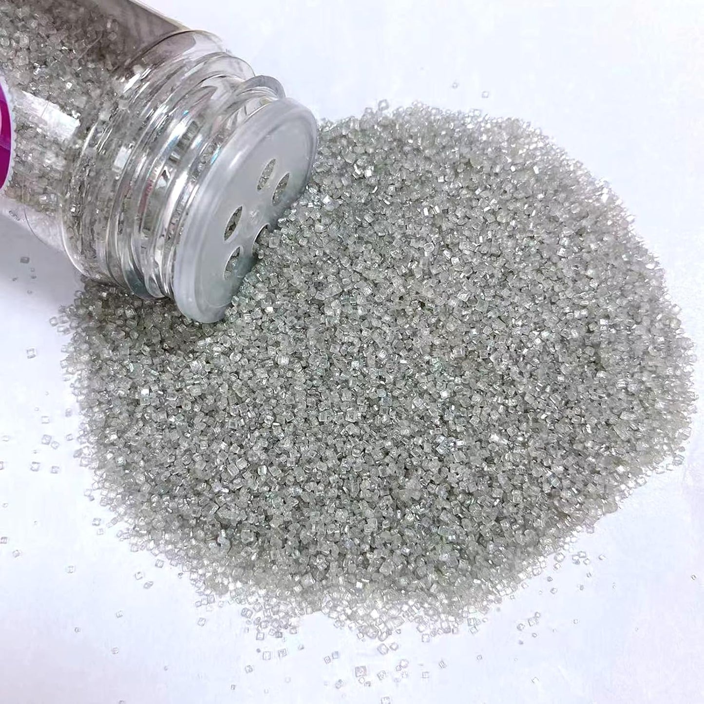 Sentovac Sliver Sanding Sugar for Baking Edible Sparkling Sugar Sprinkles Coarse Sugar Crystals for Baking Topping Cake Cookie Cupcake Topper Ice Cream Decoration Supplies 3.2 OZ