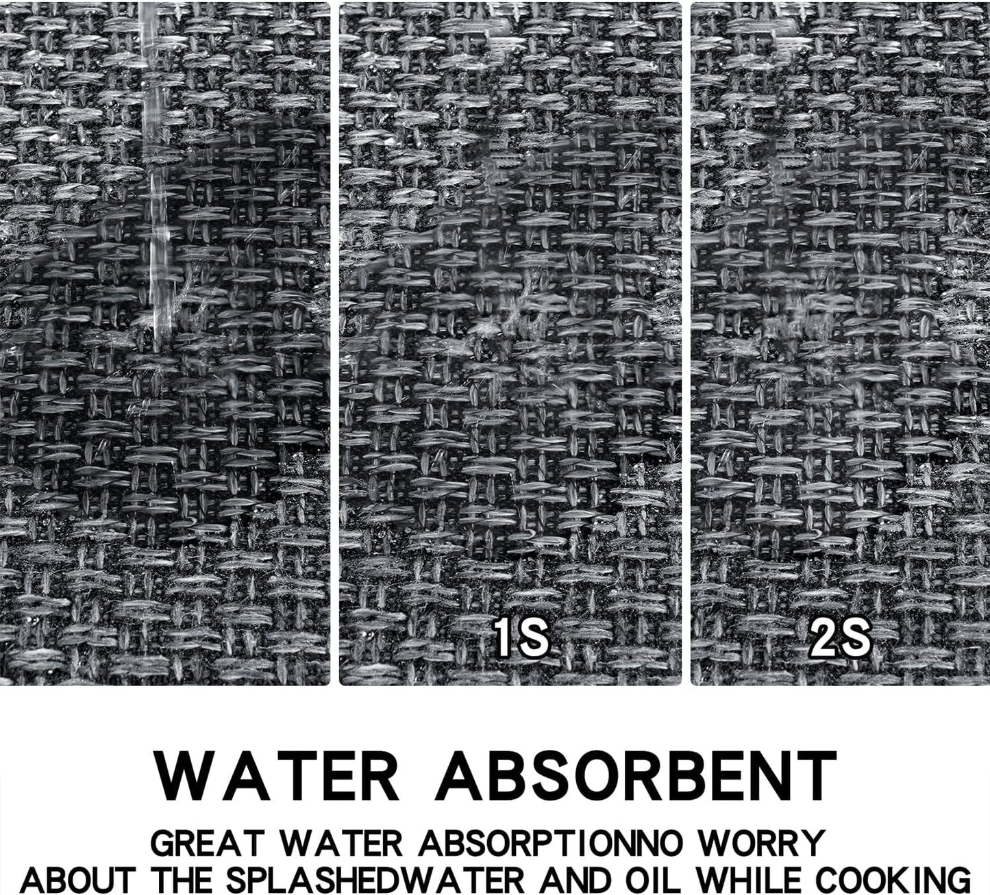 Kitchen Mat Set of 2 PCS, Cushioned Non Slip Rugs for Kitchen Floor, Absorbent Runner Comfort Standing Mats Washable for Kitchen, Office, Home (Black, 17.3"x30"+17.3"x60")