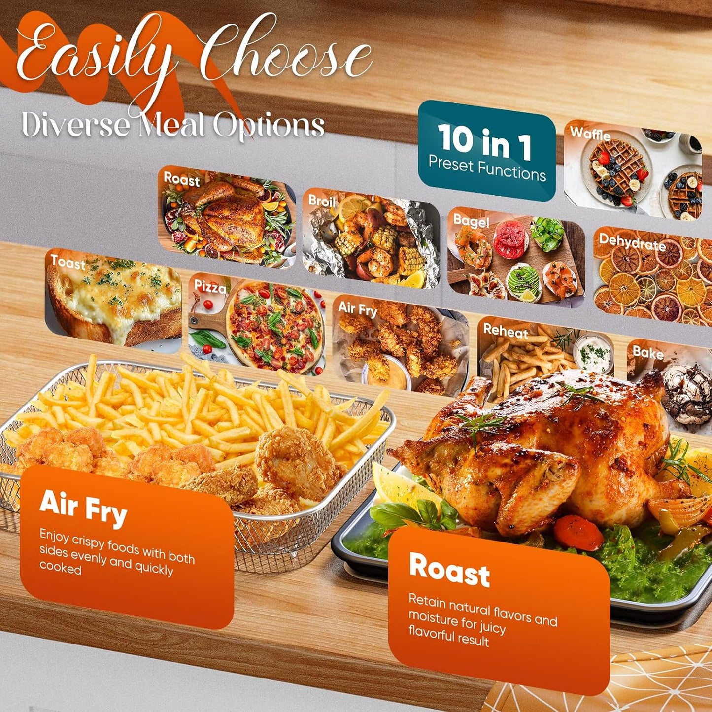 Nuwave Bravo Pro Convection Air Fryer Toaster Oven Combo, 2025 New and Improved, 10-in-1, 50°-450°F Temp Controls, Quick & Even Crisp Technology, 21Qt Capacity, Cozy Blue, PFAS Free