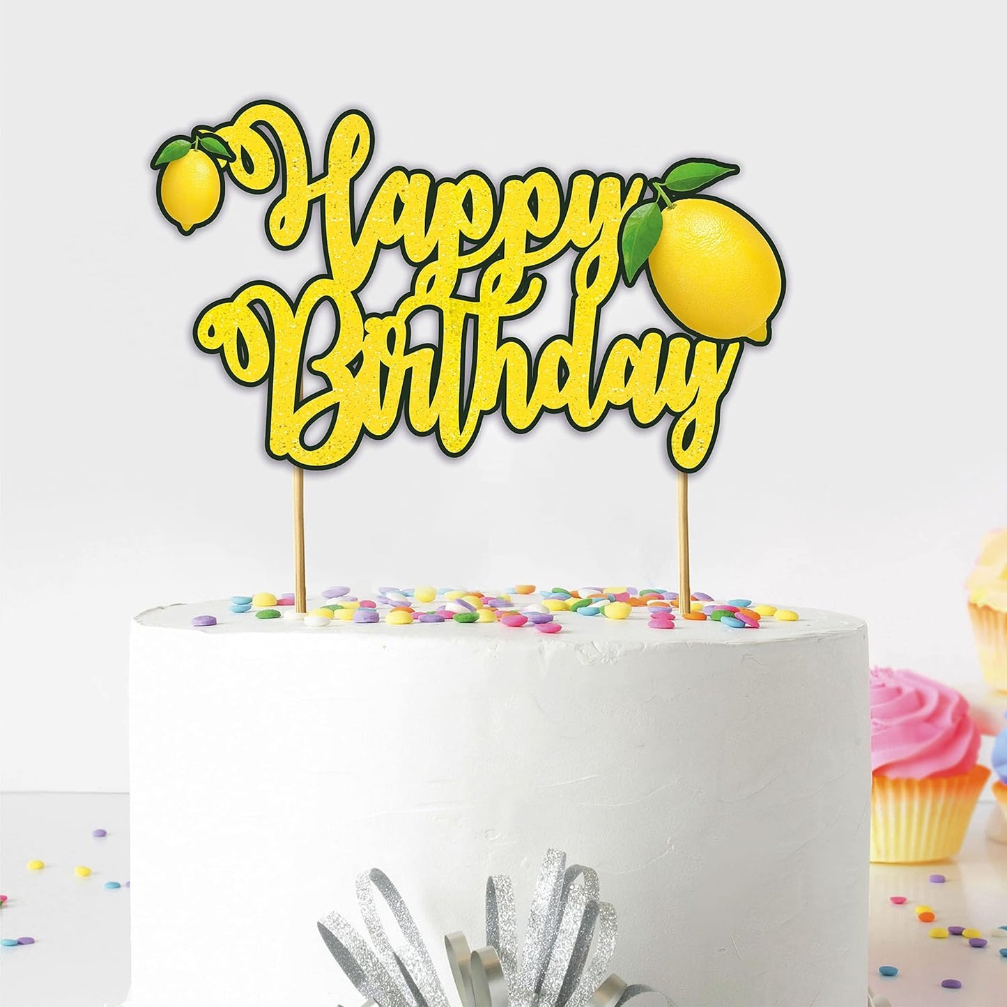 Seyal® Lemon Happy Birthday Cake Topper