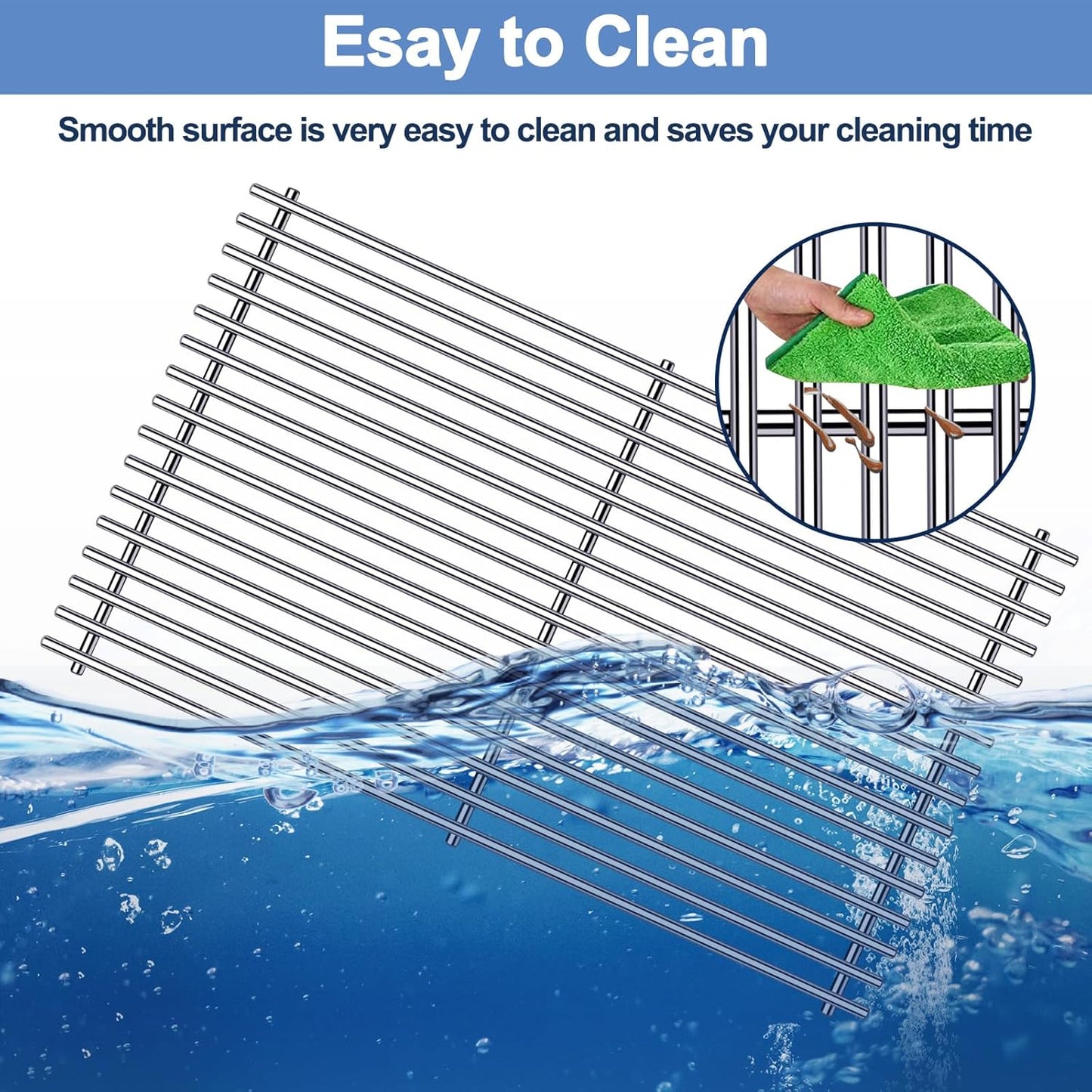 66097 Grill Grates with Grill 66041 66796 Flavorizer Bars Heat Deflectors for Weber Genesis II Grill Parts, E-410, S-410, Genesis II LX E-440, S-440,Porcelain Heat Plate Deflectors