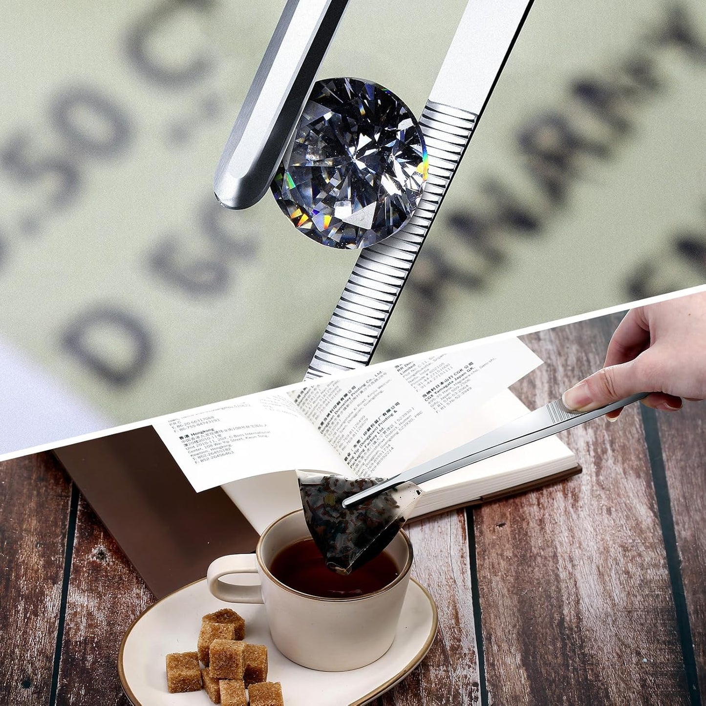 Yaomiao 4 Packs 10 Inch 12 Inch Bar Tweezers Silver Long Garnish Tongs Stainless Steel Kitchen Cooking Tongs Tweezers for Food Cocktail Korean BBQ Bartender Chef, Multi-use