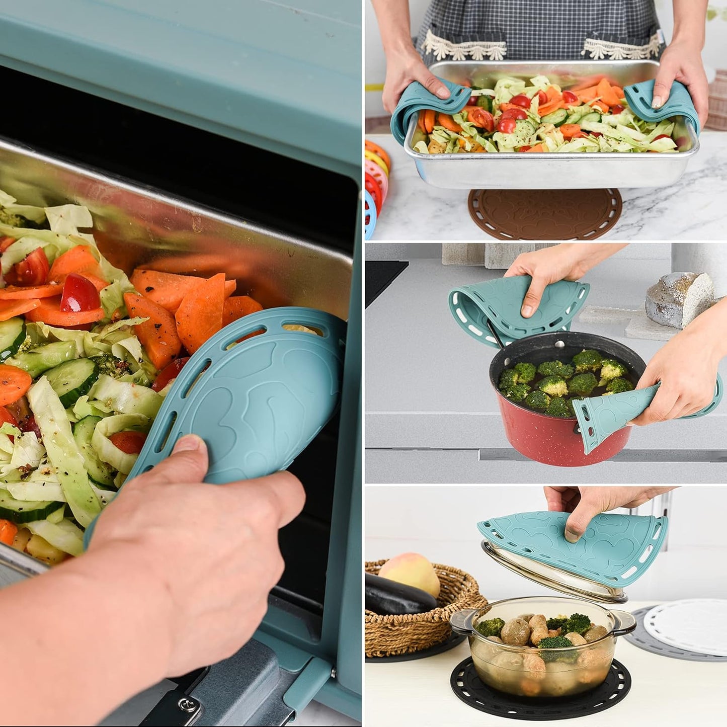 Smithcraft Silicone Trivet Mat for Pots and Pans Big Round Silicone Pot Holder Hot Pads Trivets for Hot Dishes and Pots, Hot Mats for Countertop Tables Spoon Rest Set of 3 (Grey)