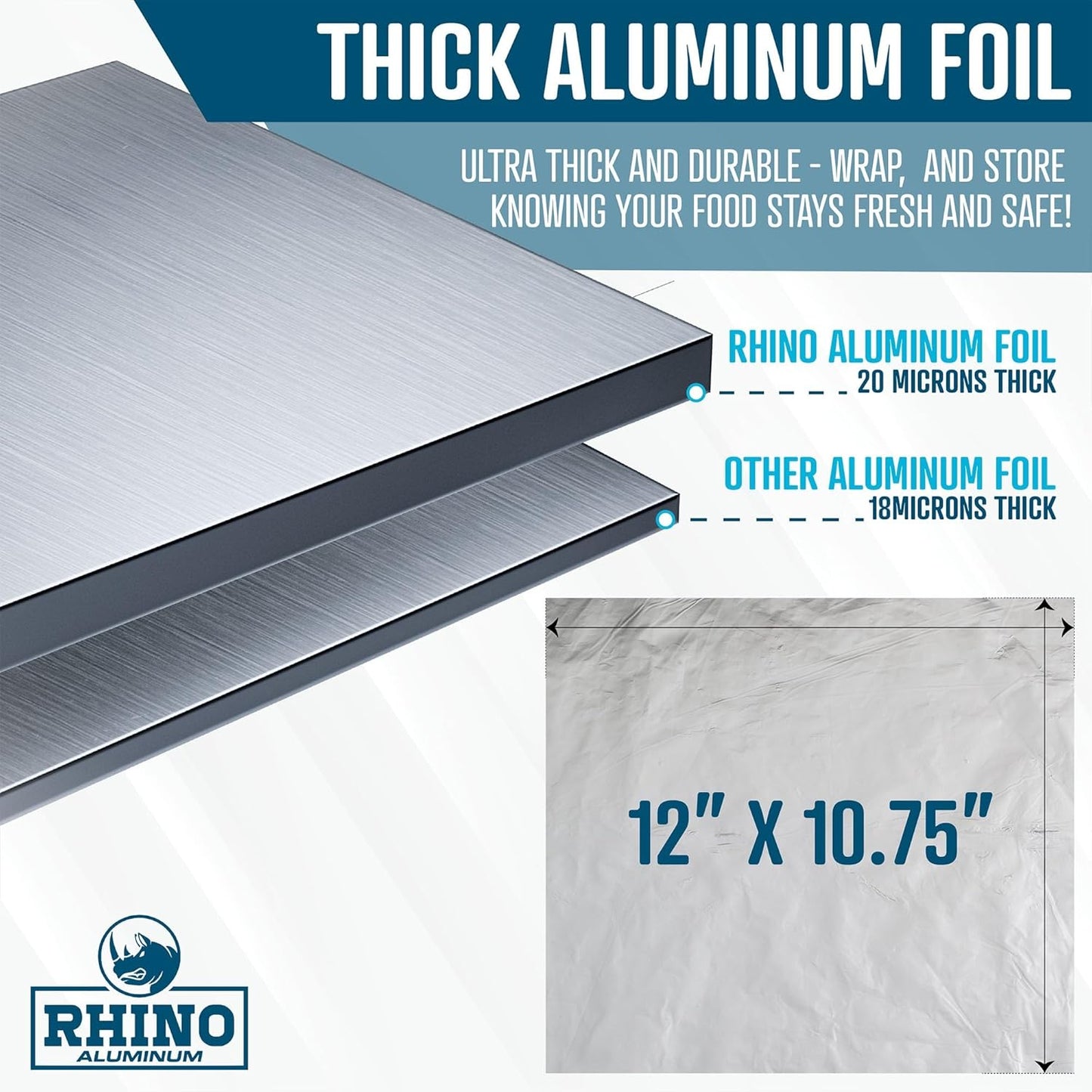 Precut Pop Up Heavy Duty Aluminum Foil Sheets - 300 Pcs of Ultra Thick 20 Micron Foil Sheets for Food - (12"x10.75") Premium Cooking Liners for Versatile Use in Cooking & Baking