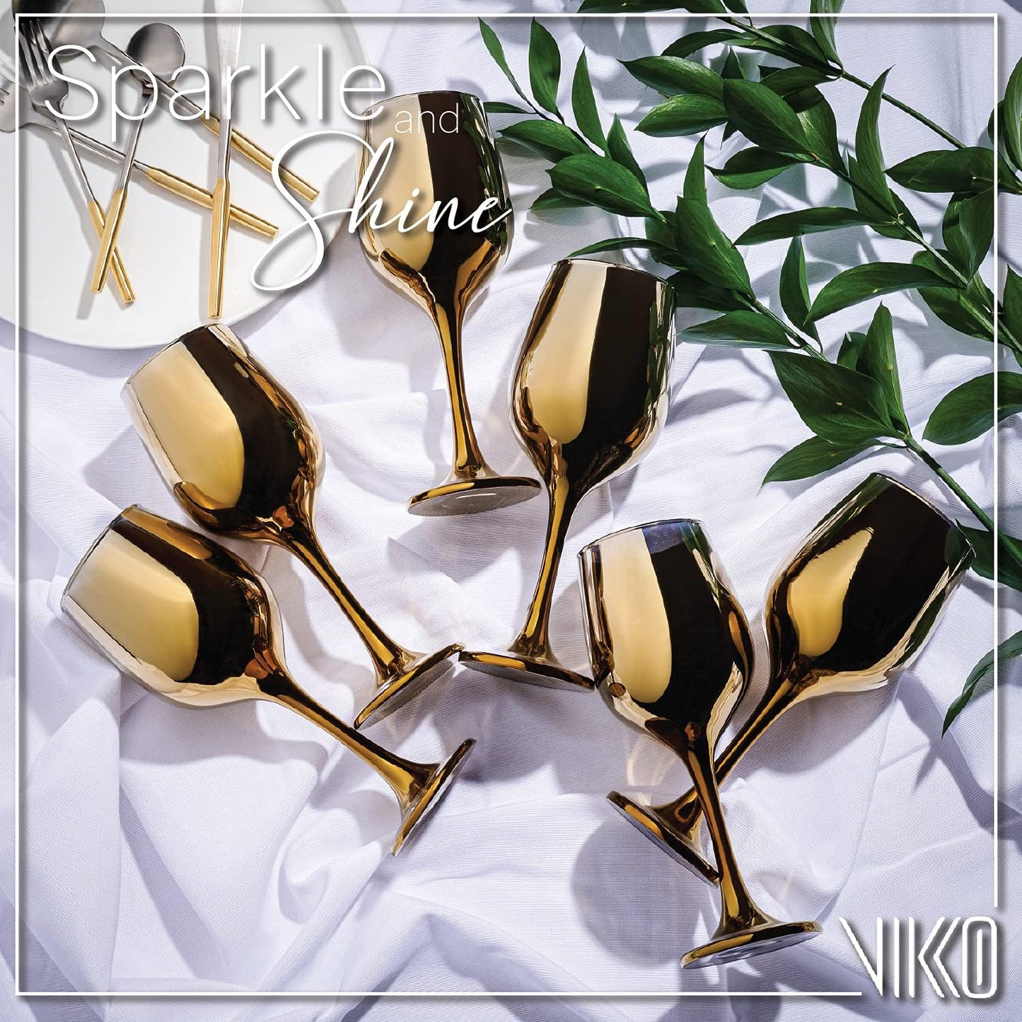 Vikko Décor Wine Glasses, 14 Oz Fancy Wine Glass With Stem For Red And White Wine, Thick And Durable Wine Glass, Dishwasher Safe, Great For Wine Tasting, Set Of 12