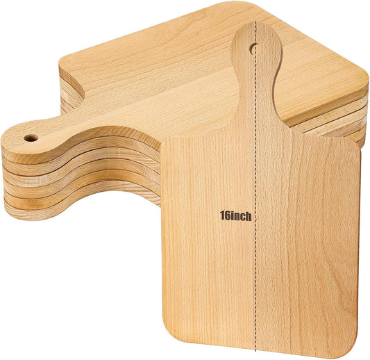 Lounsweer 6 Pcs Thicken Cutting Board Bulk Wood Board for Chopping Serving Charcuterie Material for Laser Engraving Mother' Day Wedding Housewarming Gift