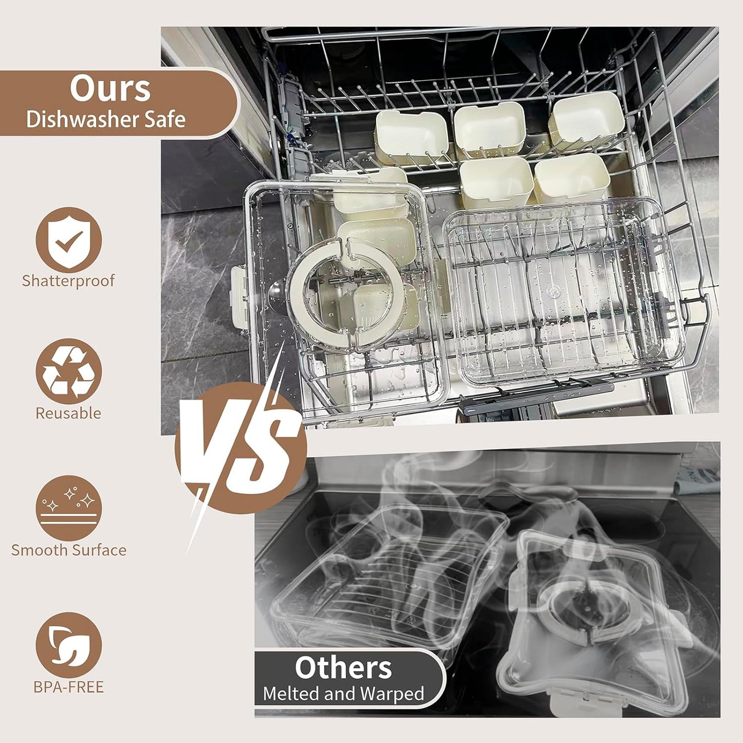 Snack Box Container, Dishwasher Safe Fruit Storage Containers, Divided Serving Tray with Lid for Veggie, Candy and Nuts, Snackle Charcuterie Boxes for Kids, Adults Travel, Party and Picnic (2 Pack)