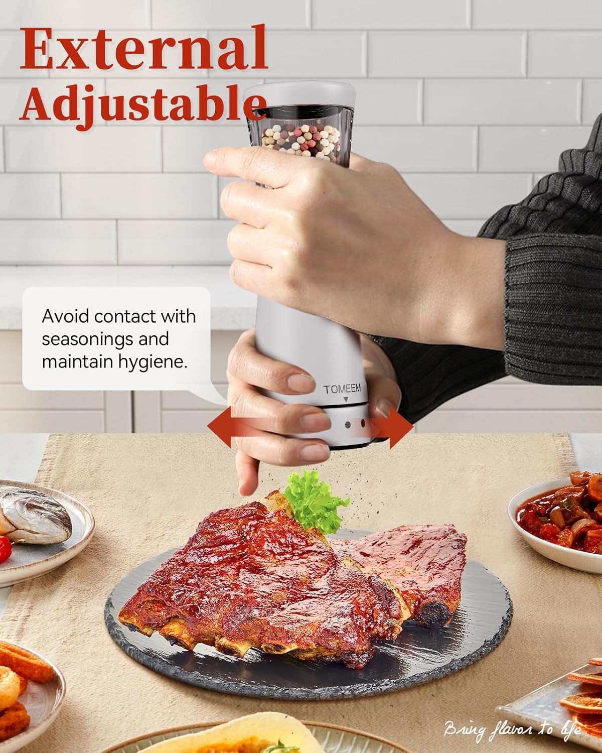 Electric Salt and Pepper Grinder Set with Storage Base, Stainless Steel Rechargeable Salt and Pepper Grinder Set with 4.5 oz Large Capacity, 1.8" Wide Mouth, Adjustable Coarseness, Ideal for Kitchen