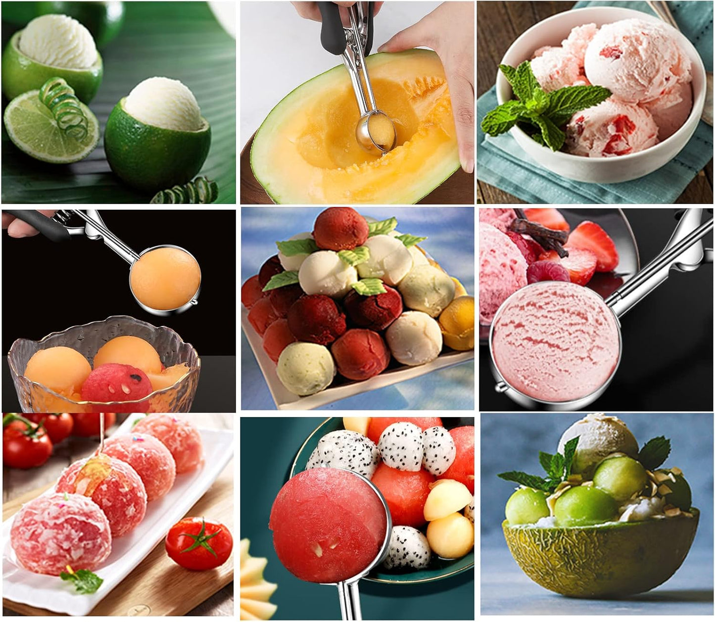 Small Cookie Scoop Set - 3 PCS Include 1 tsp / 2 tsp / 3tsp Cookie Dough Scoops, Cookies Scoops for Baking, Made of 18/8 Stainless Steel, Good Soft Grips, Quick Trigger Release