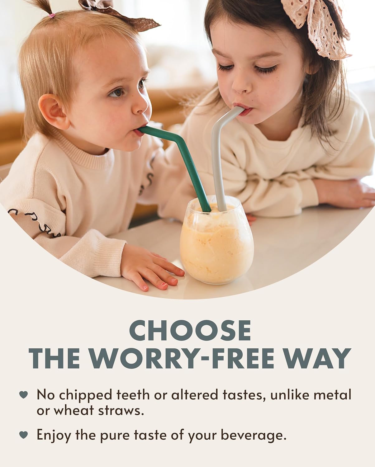 Nightingale Silicone Smoothie Straws - Flexible, Reusable Wide Drinking Straw with Cleaning Brush -Compatible w/Stanley 30oz - Bendy Boba Straws- Food-Safe, No BPA, Dishwasher Safe - Set of 6