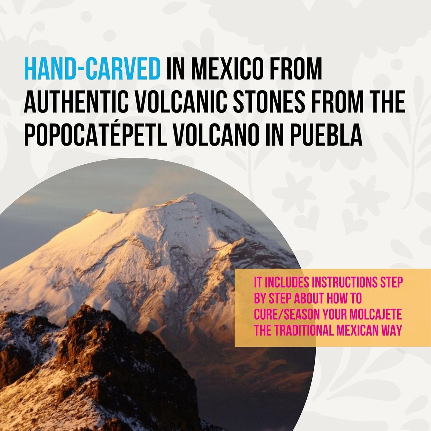 Temolote/Pestle Replacement Single Head - The Original Molcajete Mexicano Bowl Handmade of Authentic Lava Rock - Molcajete de Piedra volcanica - Mexican Volcanic Mortar Pestle Authentic Lava Rock