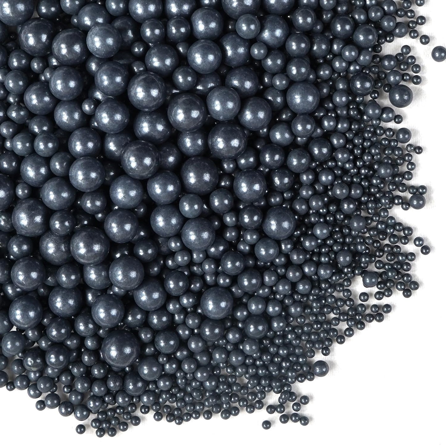 Dazzjoy Edible Black Sugar Sprinkles, Pearl Candy Sprinkles for Cake Decorating, Food Grade, Cupcake Toppers and Black Cake Decorations, Wedding Party Valentines Easter Supplies(130g/4.58oz)