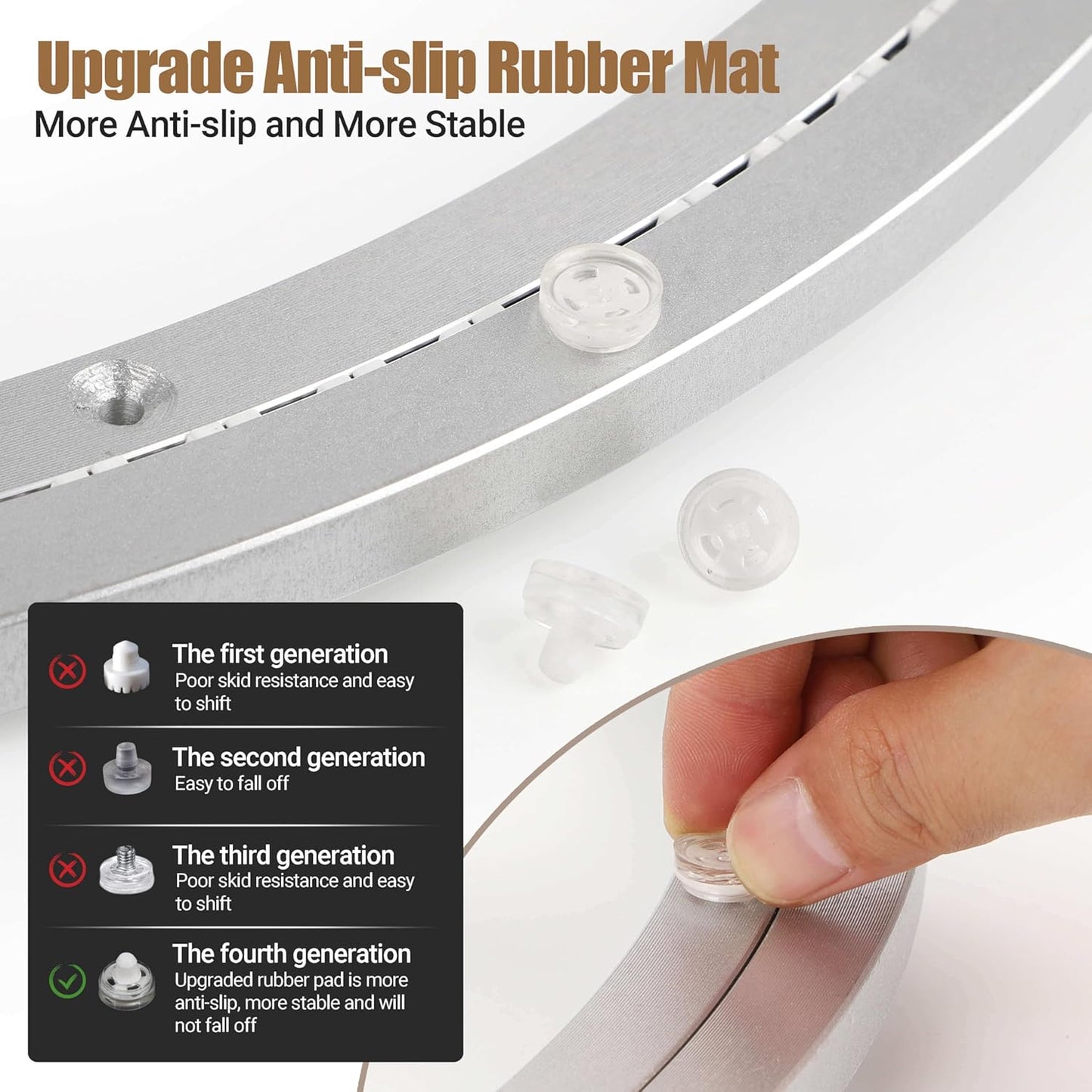 18 Inch Lazy Susan Heavy-Duty Aluminium Alloy Rotating Bearing Lazy Susan Hardware- Mute Bearing Turntable Ring Hardware for Dining and DIY Furniture (Capacity up to 550lb)