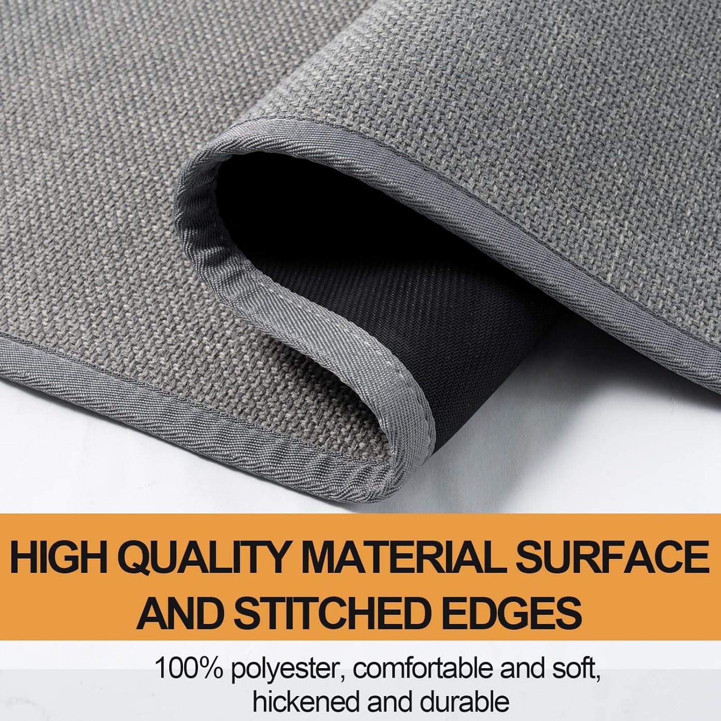 Kitchen Mat 1 PCS, Cushioned Non Slip Rugs for Kitchen Floor, Absorbent Runner Comfort Standing Mats Washable for Kitchen, Office, Home (Grey, 17.3"x30")