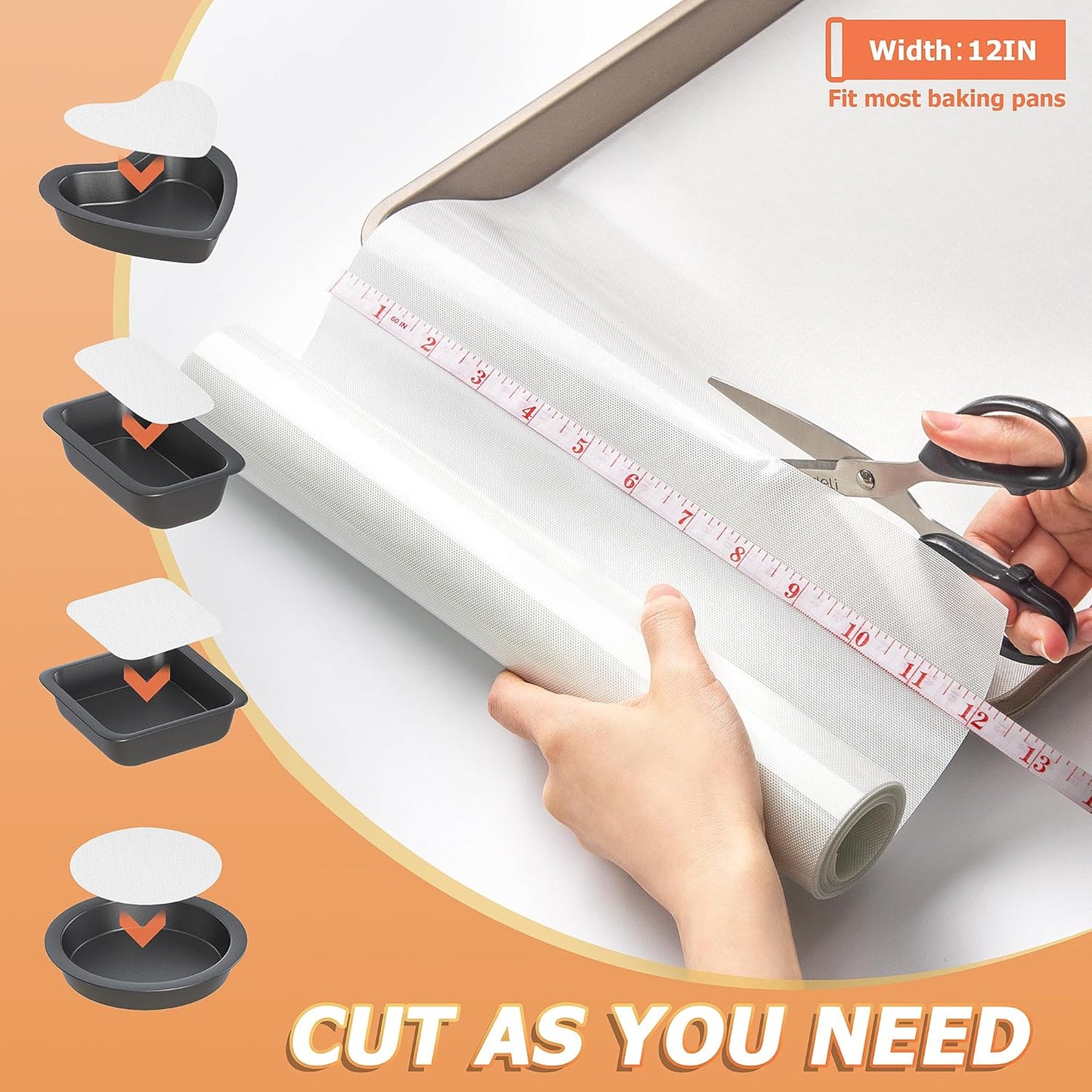 Silicone Baking Mat Roll, Non-Stick Heat Resistant Food Grade Baking Mats, Non-Slip Reusable Air Fryer Linner, Freeze Dryer Mat, Counter Mat, Oven Liner, Refrigerator Liners - 16IN x 10FT