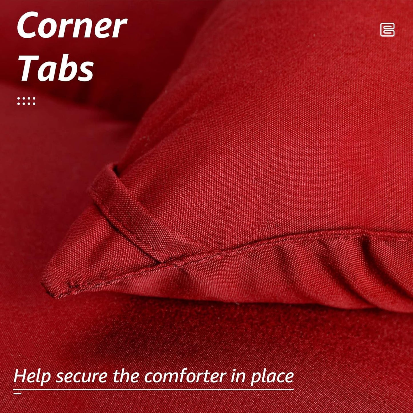 HYLEORY All Season Queen Size Bed Comforter - Cooling Goose Down Alternative Quilted Duvet Insert with Corner Tabs - Winter Warm - Machine Washable - Red