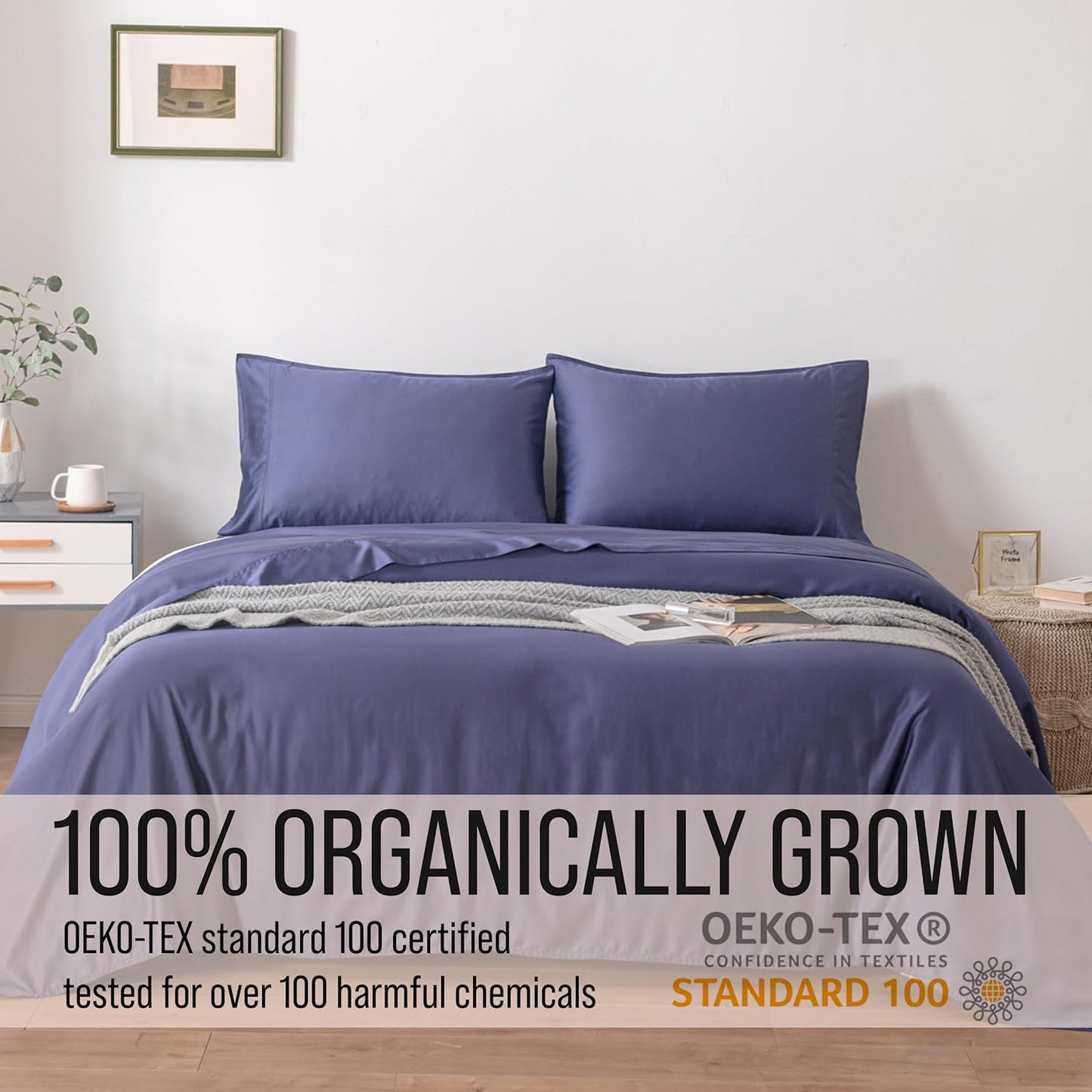 Bella Coterie Luxury Bamboo Viscose King Size Sheet Set | 100% Organically Grown | Ultra Soft | Cooling for Hot Sleepers | 18" Deep Pocket [Twilight Blue]