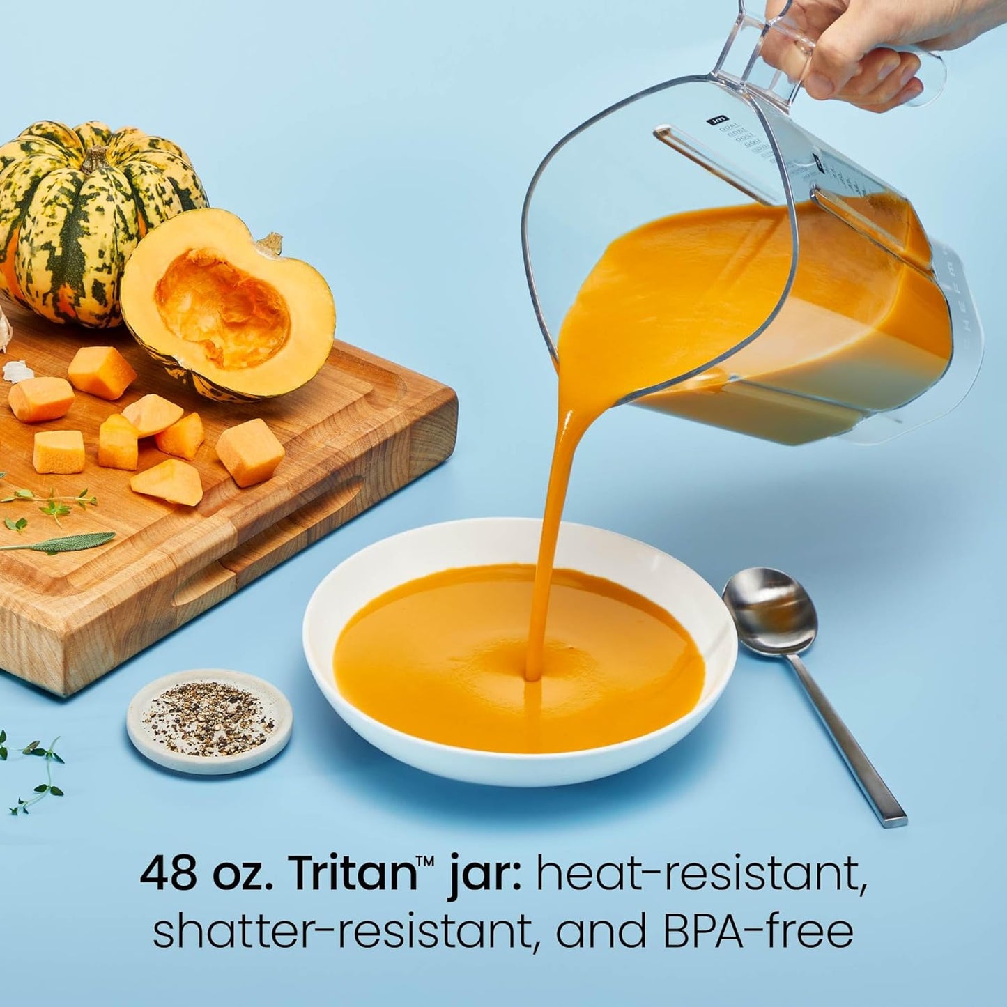 Chefman Obliterator 48 oz Countertop Blender for Smoothies, 1380W Motor to Crush Ice, Nuts, and Frozen Fruit with Stainless Steel Blade, Blender Pack Includes Two 20 oz. Travel Jars - Concrete