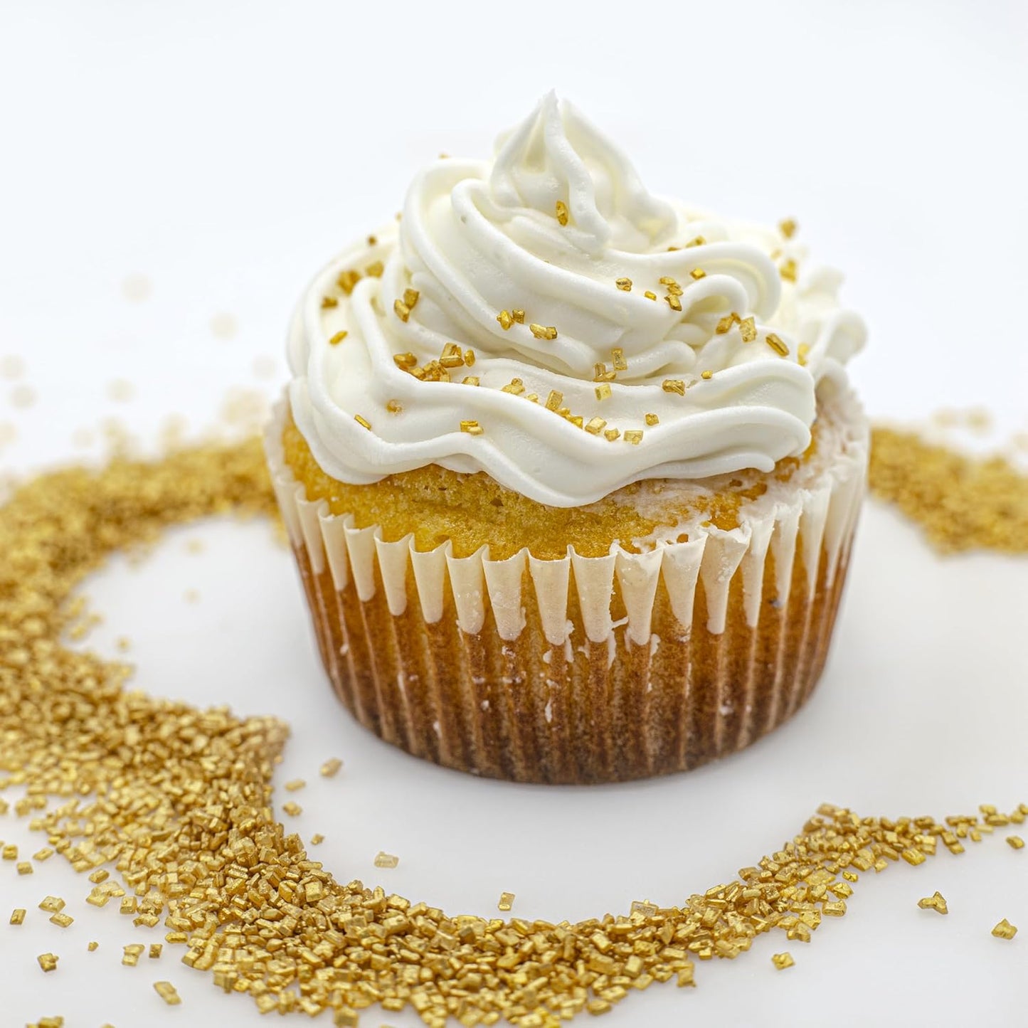 Bakerpan Pearlized Sugar Sprinkles for Baking - 5 Ounce - Sparkling Gold Decorating Sugar Crystals for Cookies, Cake Pops, Ice Cream (Made in USA)