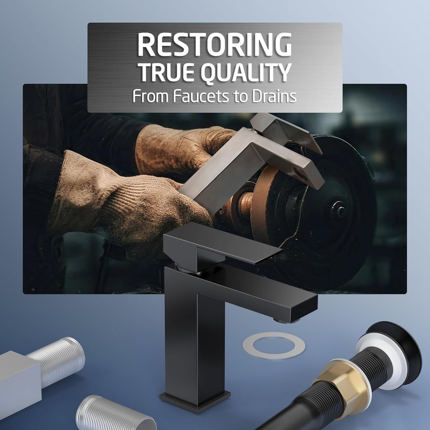 KES Black Bathroom Faucet Single Hole Bathroom Sink Faucet Single Handle Lavatory Vanity Sink Stainless Steel cUPC Certified Matte Black, L3156ALFF12-BK