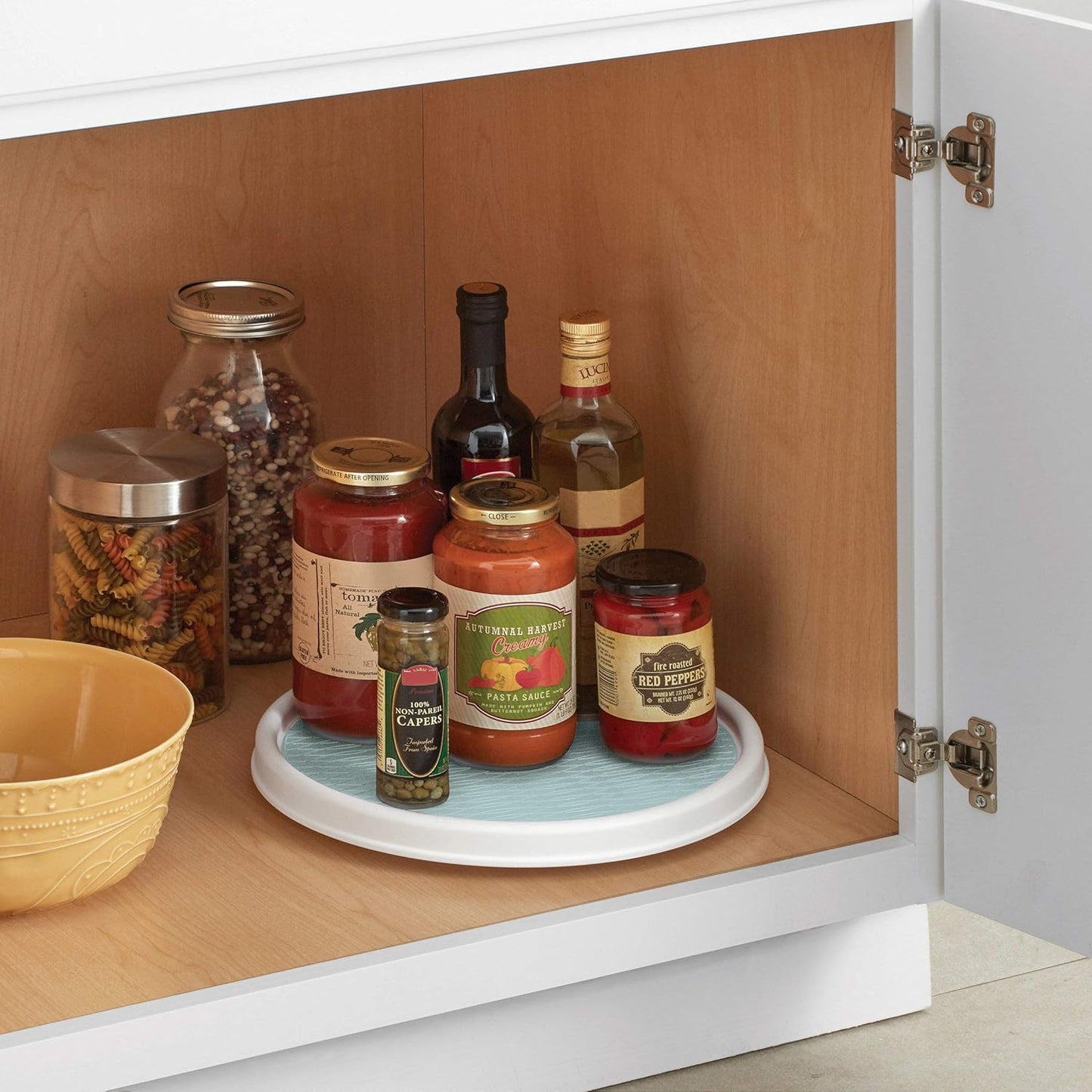 Copco Basics Non-Skid Pantry Cabinet Lazy Susan Turntable, 12-Inch, White (Pack of 2)