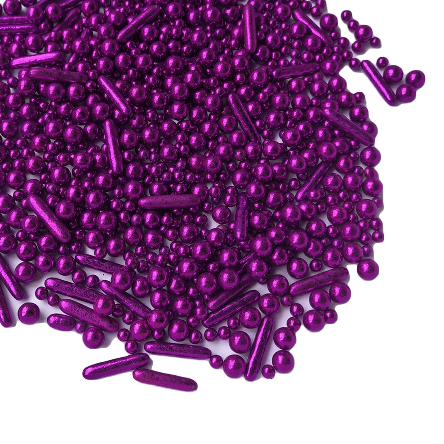 Sprinkles Purple Pearl Sugar Candy Mix Size Baking Cake Decorations Cupcake Toppers Celebrations Shaker Jar Wedding Shower Party (130g/4.2oz）