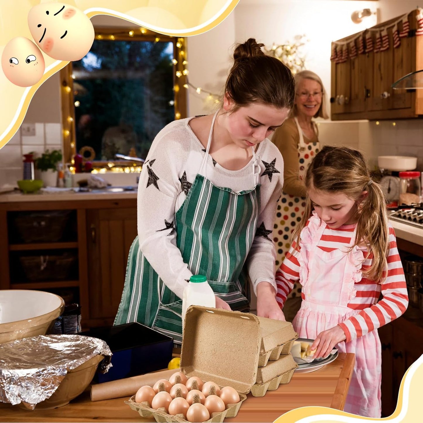 Rtteri 25 Pieces Paper Pulp Egg Cartons 3x4 Style Vintage Blank Egg Cartons for Fresh Duck Quail Storage Kitchen Family Farmhouse