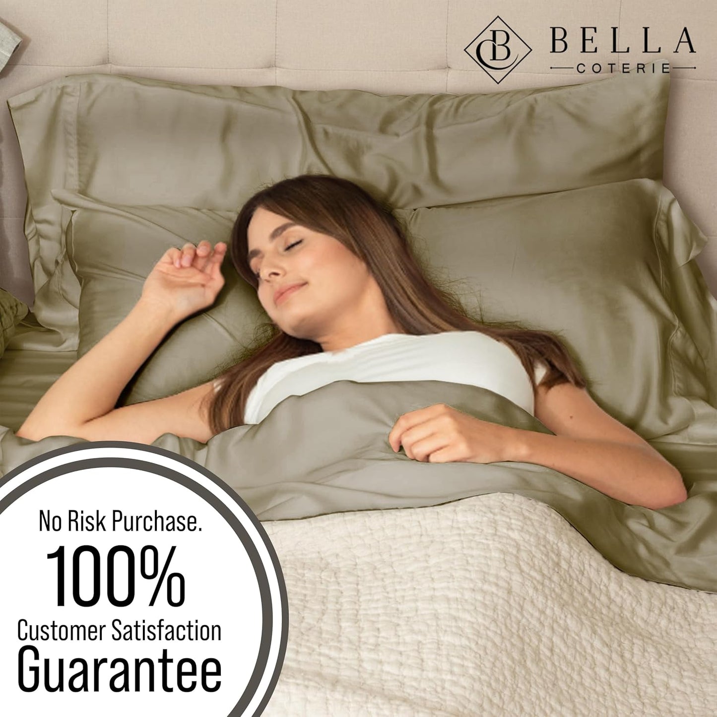 Bella Coterie Luxury Bamboo Viscose King Size Sheet Set | 100% Organically Grown | Ultra Soft | Cooling for Hot Sleepers | 18" Deep Pocket [Olive]