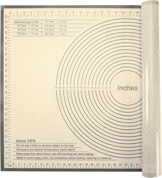 Silicone Pastry Mat 34 X 26 Inch - Nonstick Baking Mat Perfect for Dough, Pastry, Pie Crust, Fondant, Bread, Cookies, Pasta, Pizza
