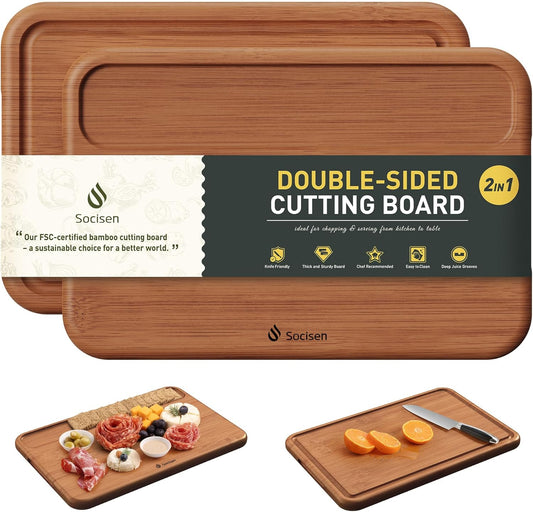 Bamboo Cutting Board Set Non Toxic Wood Chopping Board Over Sink Kitchen Gadgets Charcuterie & Chopping Board Apartment Essentials New Home Must Haves Things Stuff Accessories House Housewarming Gift
