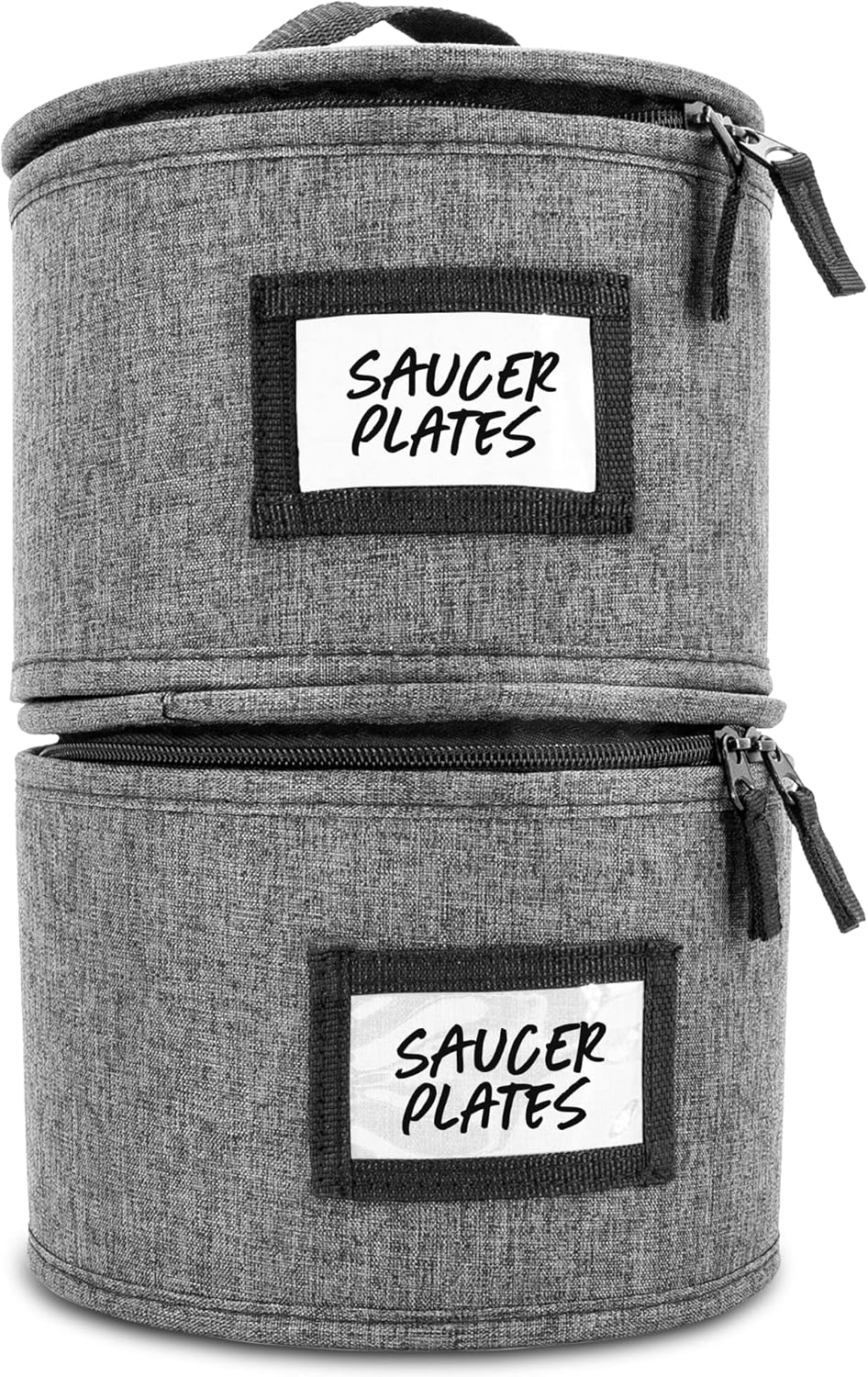 Homelux Theory Saucer Storage with Lid, 2pcs Hard Shell China Storage Containers, Heavy Duty Dinnerware Storage Box with 24 Felt Pads and Thick Surface for Dishes and Dinner Plate, Move Out Essentials