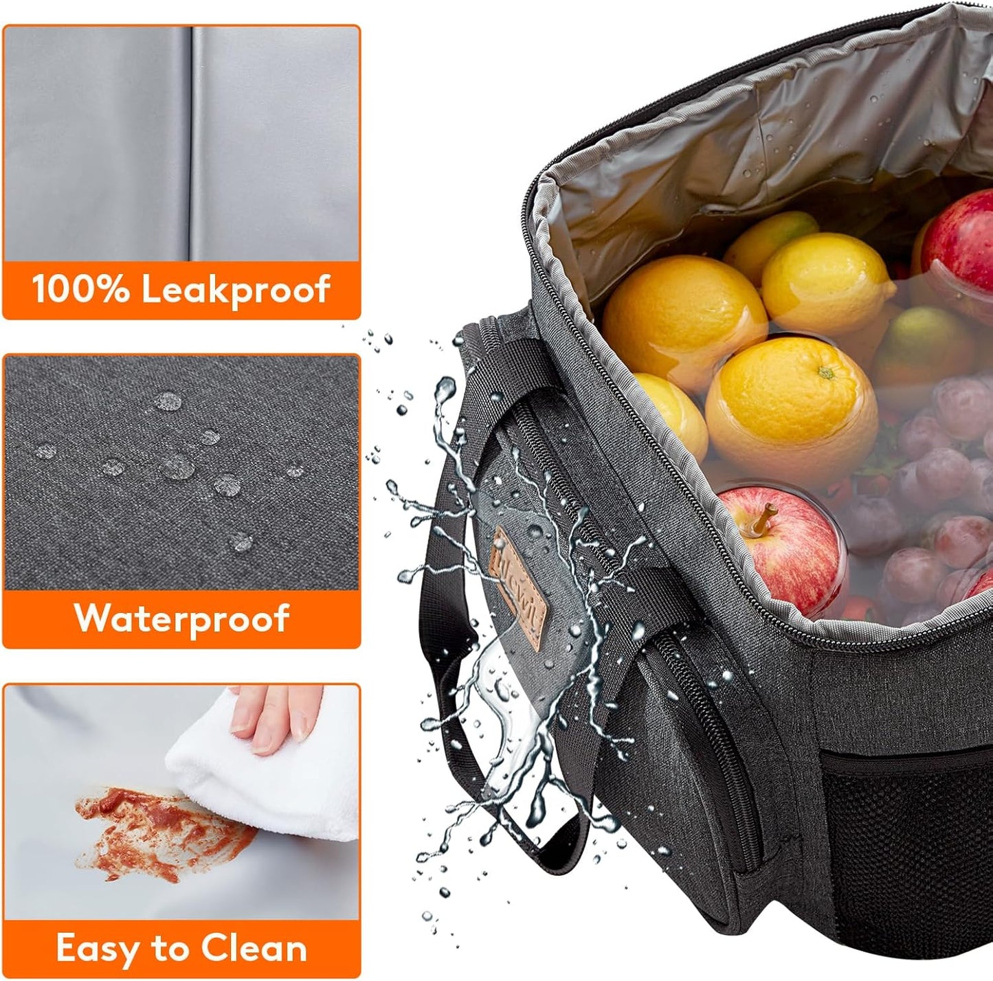 Lifewit Large Lunch Bag Insulated Lunch Box Soft Cooler Cooling Tote for Adult Men Women, Dark Gray 24-Can (15L)