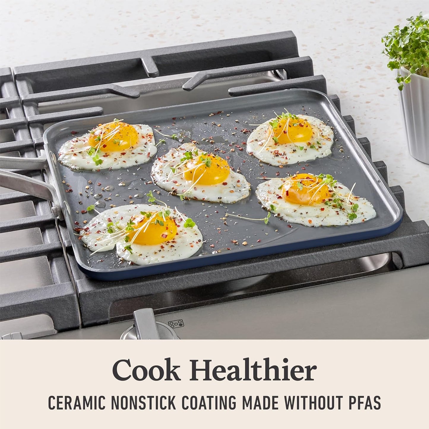 Calphalon® Premier Ceramic Nonstick 11" Square Griddle, Midnight Blue