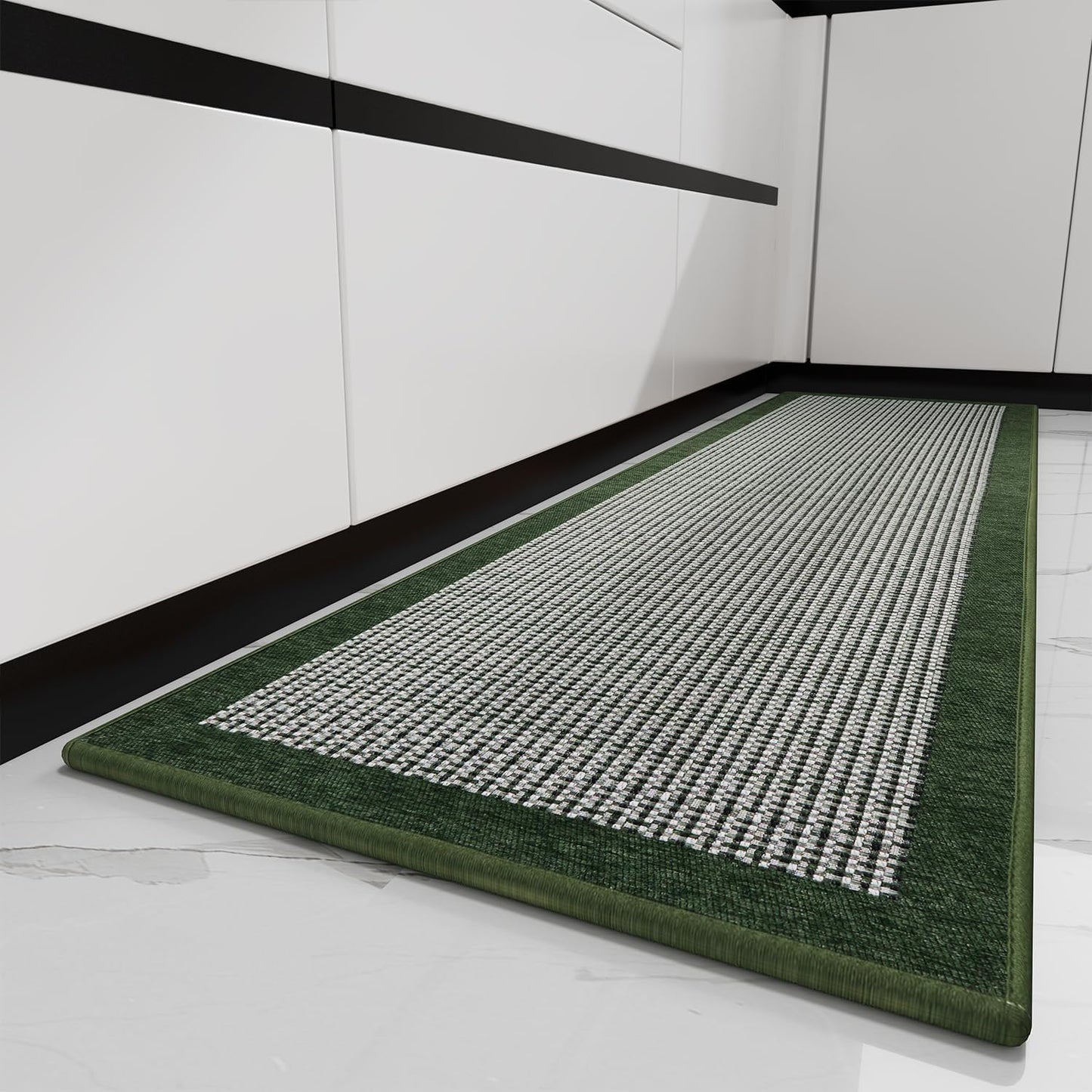 PADOOR Kitchen Mats for Floor, Kitchen Rugs Non Slip Washable, Rubber Backed Kitchen Runner Super Absorbent Long Kitchen Floor Mat Sink Rug, 20"x70" Green