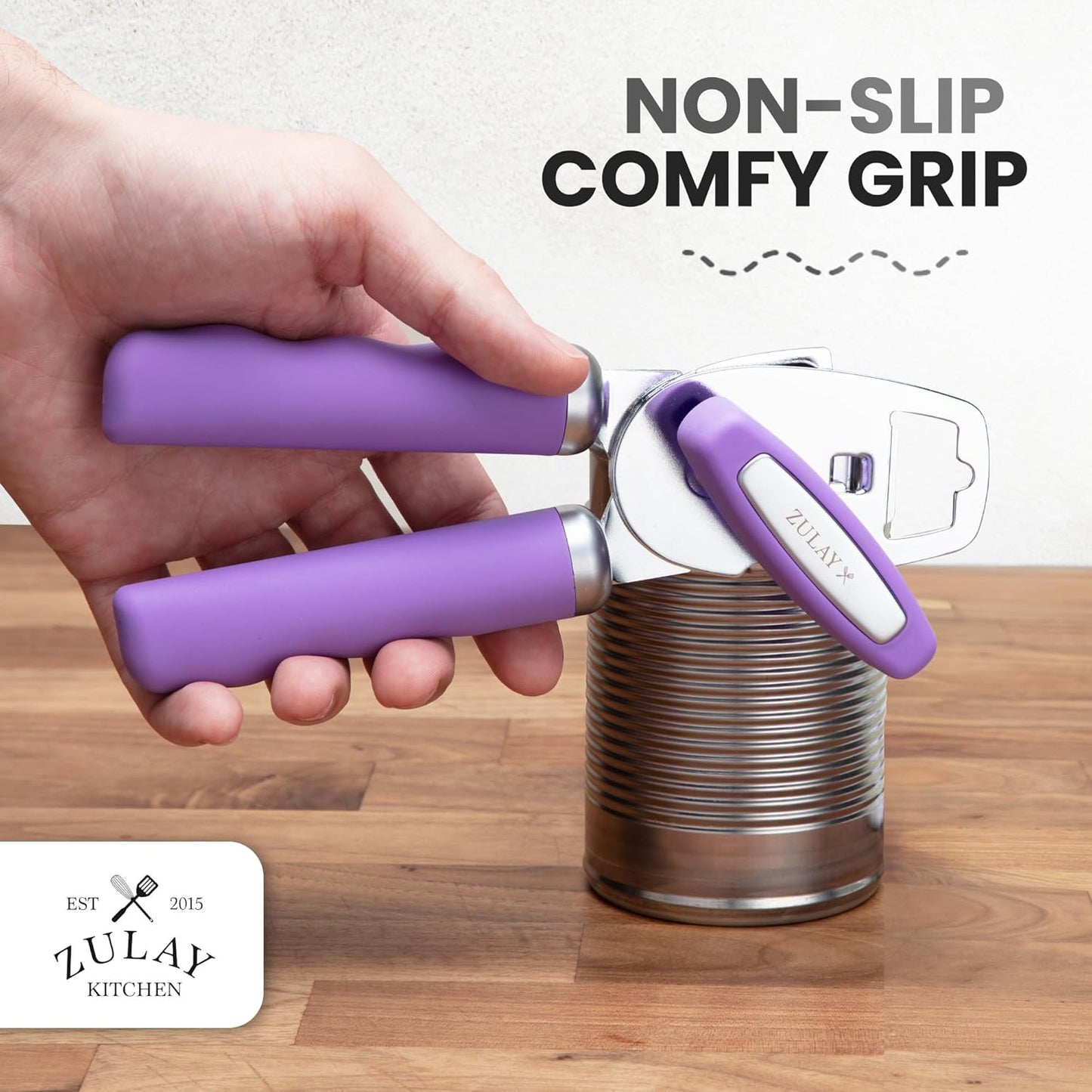 Zulay Kitchen Manual Can Opener with Bottle Opener with Turn Knob