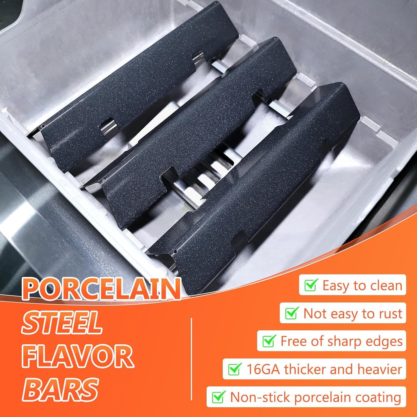 QuliMetal 7637,7635 Grill Parts for Weber Spirit E-210, Spirit 200, GS4 Spirit II 200, Spirit II E-210 Series, Spirit II E-210 Gas Grills,(Front-Mounted Control),15.3" Flavorizer Bars & 17.5" Grates