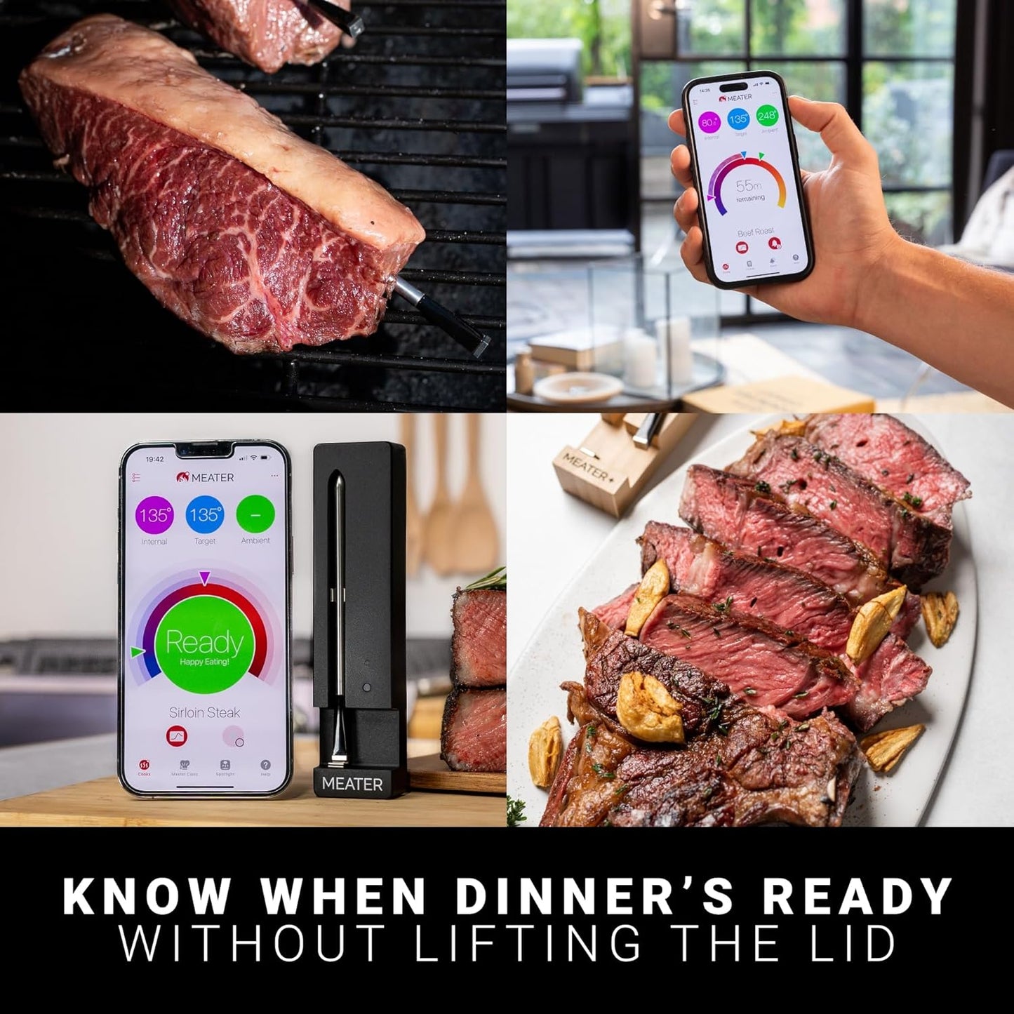 MEATER SE: Smart Bluetooth Meat Thermometer | Long-Range Wireless Probe for Oven, Grilling, Smoking, BBQ & Air Fryer | Dual Sensors & Guided Cook System | Black Charger