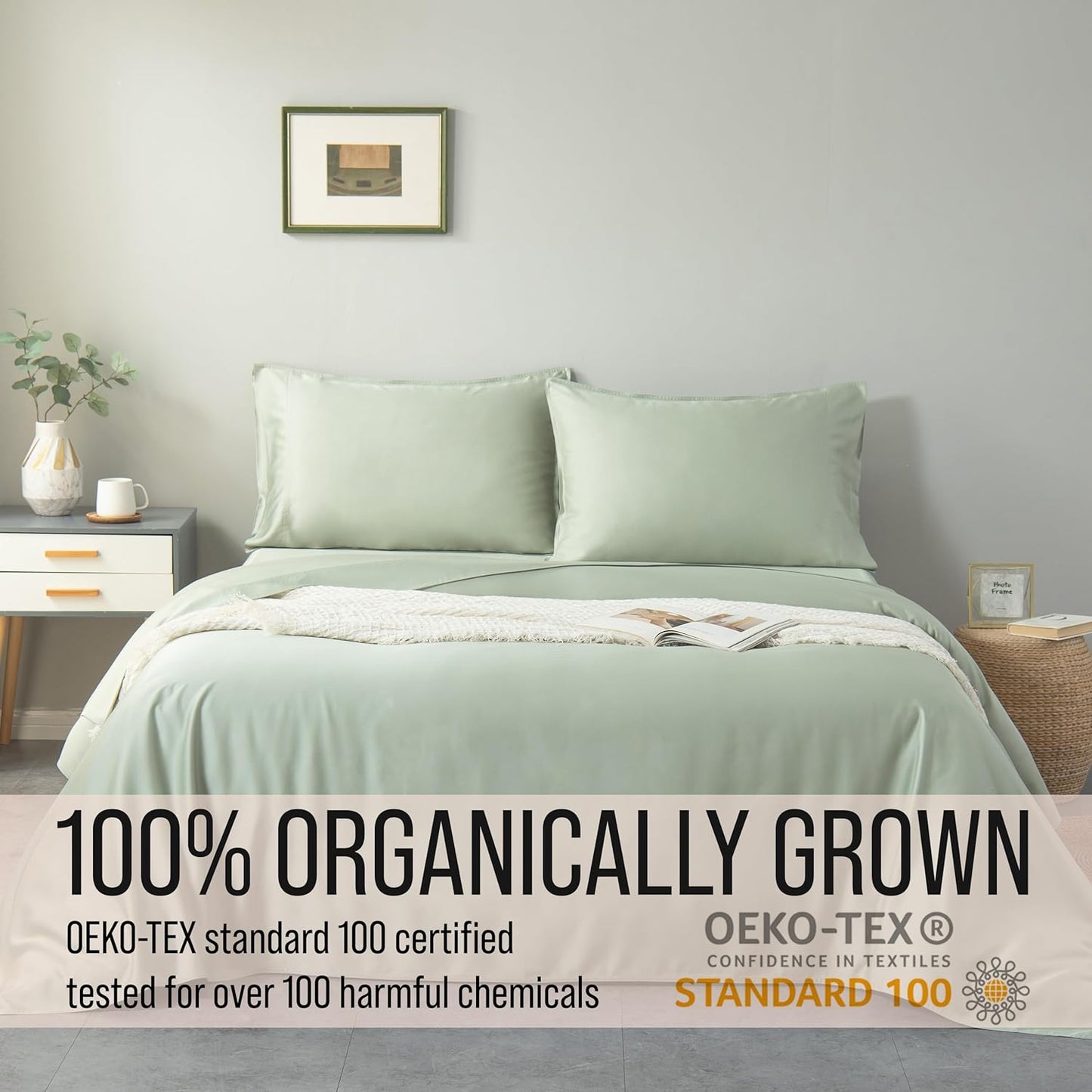 Bella Coterie Luxury Bamboo Viscose Twin XL Size Sheet Set | 100% Organically Grown | Ultra Soft | Cooling for Hot Sleepers | 18" Deep Pocket [Sea Glass]