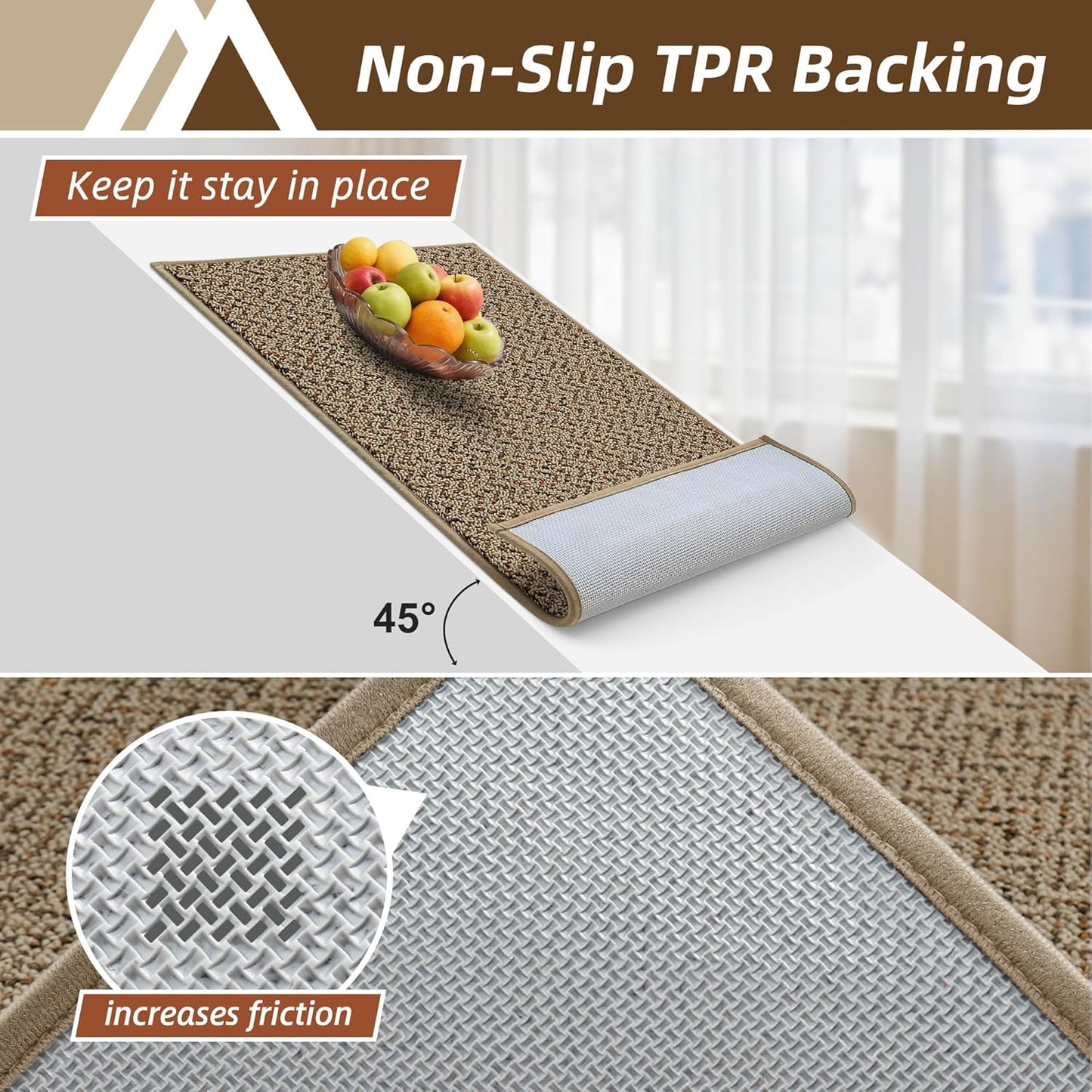 COSY HOMEER Kitchen Rugs and Mats 2PCS Non Slip Kitchen Mats for Floor Washable Stain Resistant Kitchen Runner Rug Sets Absorbent Kitchen Floor Mat 20"x32"+20"x48",Taupe