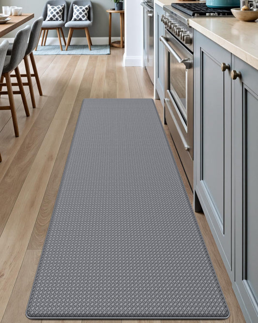 DEXI Kitchen Floor Mats Cushioned Anti Fatigue,17x59, Standing Runner Rug Waterproof, Comfort Memory Foam Padded for Front Sink Laundry, Grey