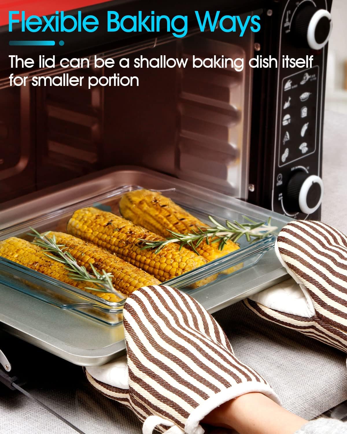 NUTRIUPS 8 x 9.5 Inches Rectangular Glass Casserole Dish With Glass Lid 2 Quart Glass Bakeware Glass Microwave Casserole Dish Glass Baking Dish with Lid