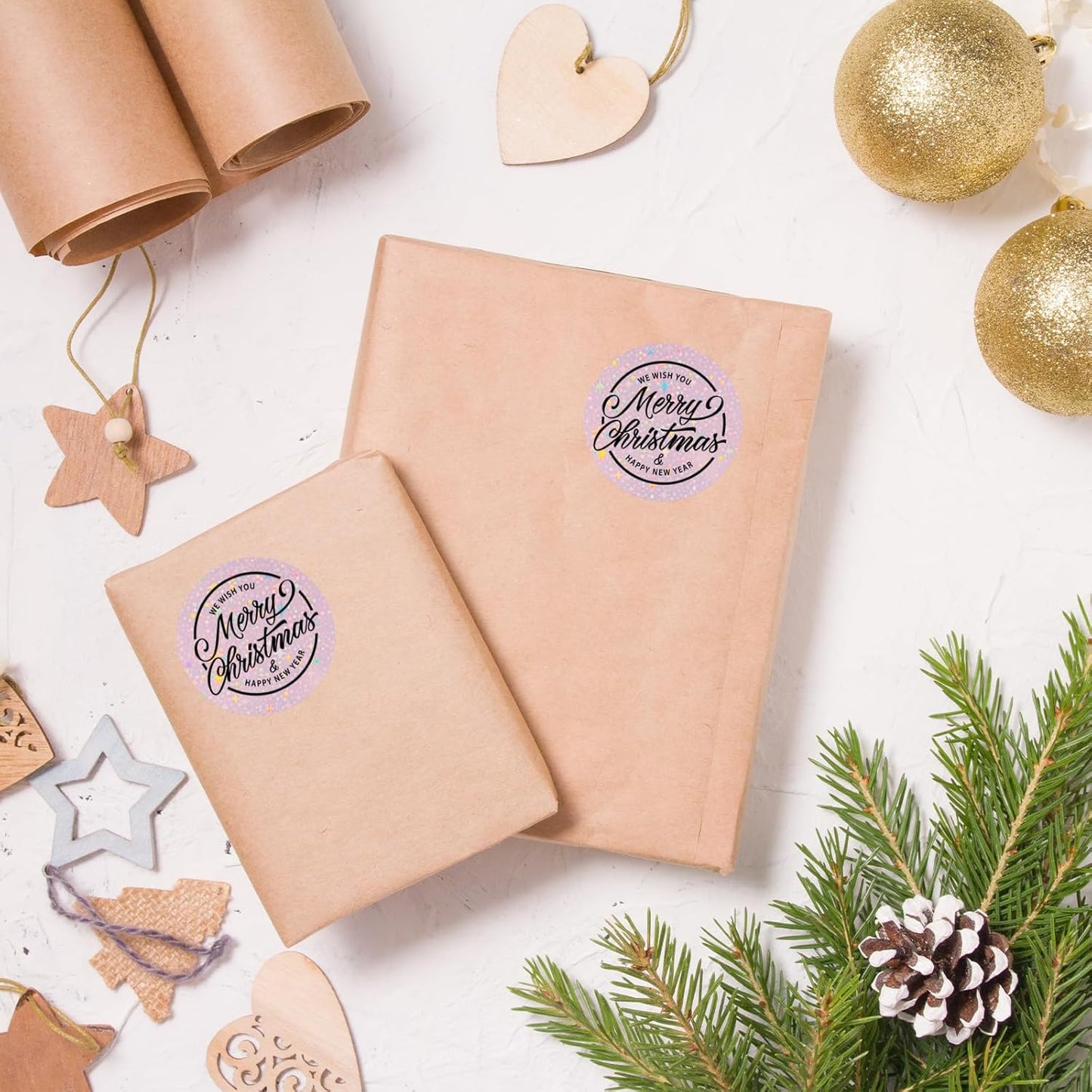 2''Holographic Thermal Label,Round Self-Adhesive Direct Thermal Label,Thermal Stickers for DIY Logo Design,Name Tag (300/Roll Pink Starry Sky