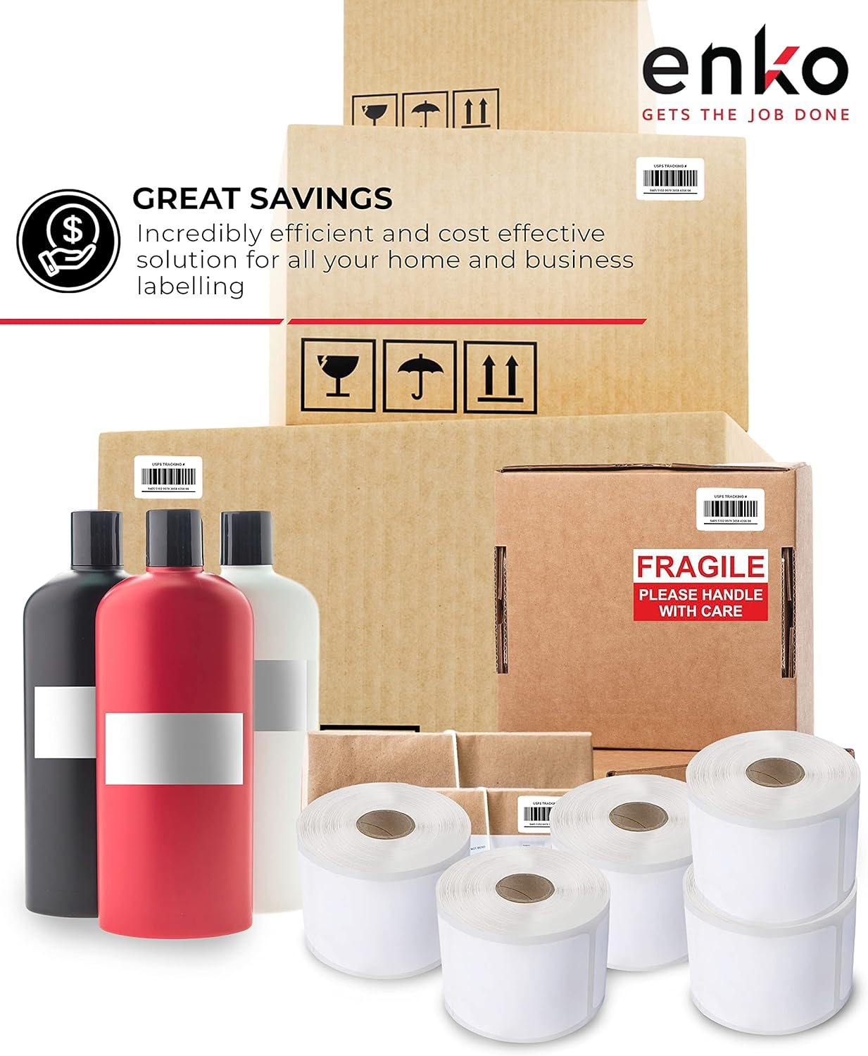 enKo (48 Rolls, 10,560 Labels) Address & Shipping Labels 30323 Compatible for Dymo LabelWriter (2-1/8 x 4")