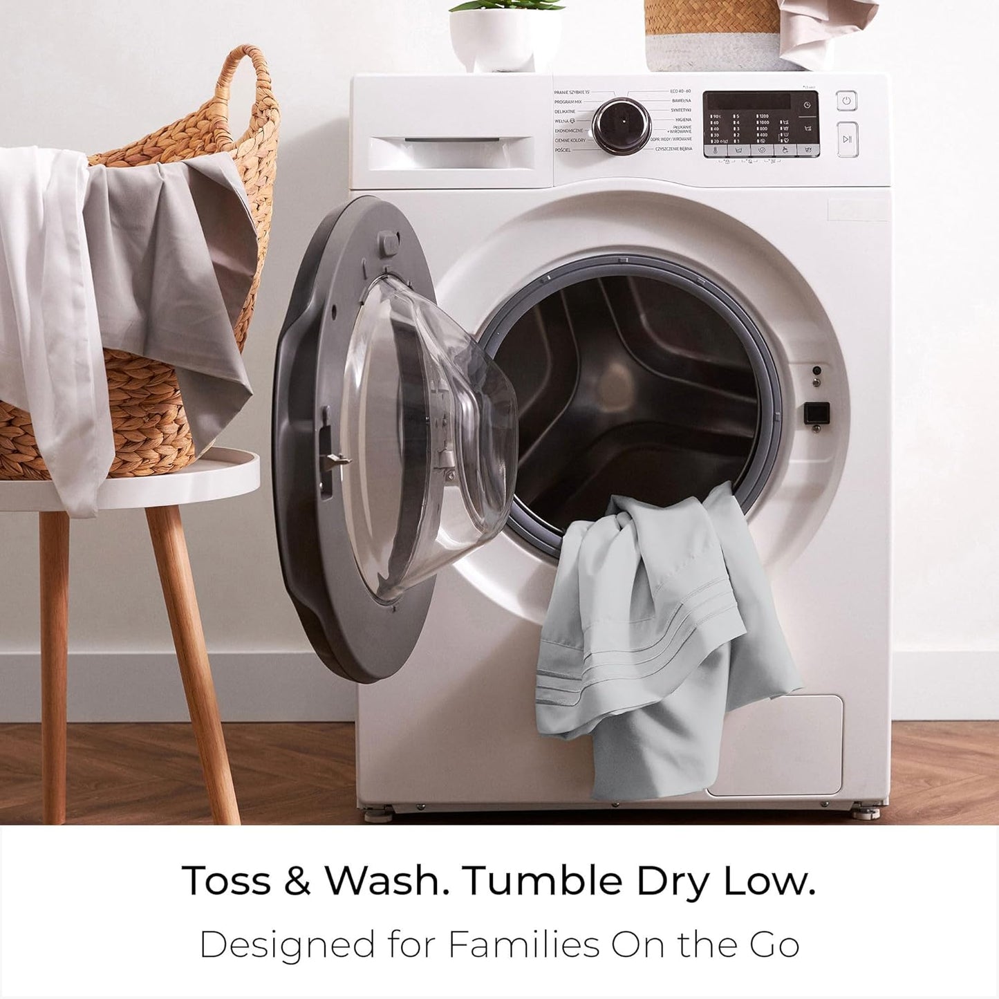 Mellanni Queen Sheets Set - 4 PC Iconic Collection Bedding - Hotel Luxury, Extra Soft, Cooling Bed Sheets - Wrinkle, Fade, Stain Resistant (Queen, Light Gray)